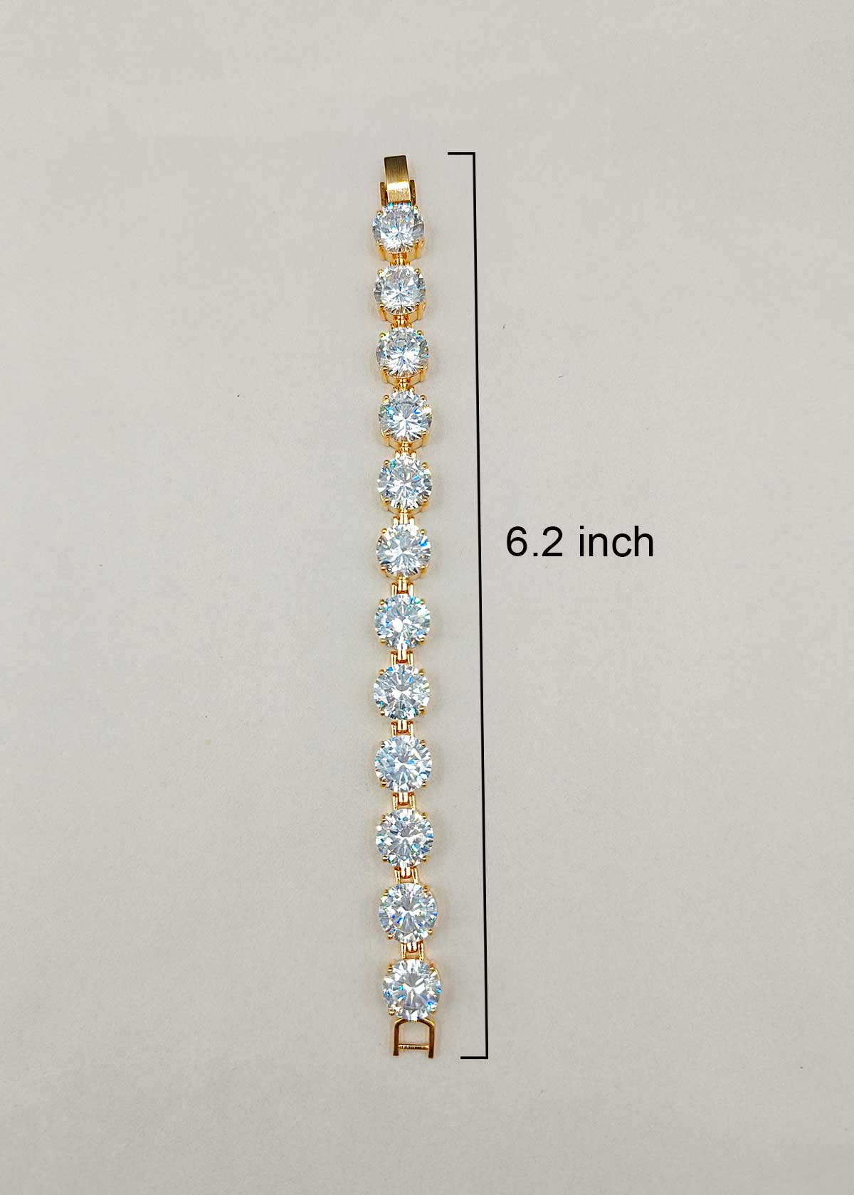 Elegant Round Cut Diamond Style Dual Tone Tennis Loose Bracelet