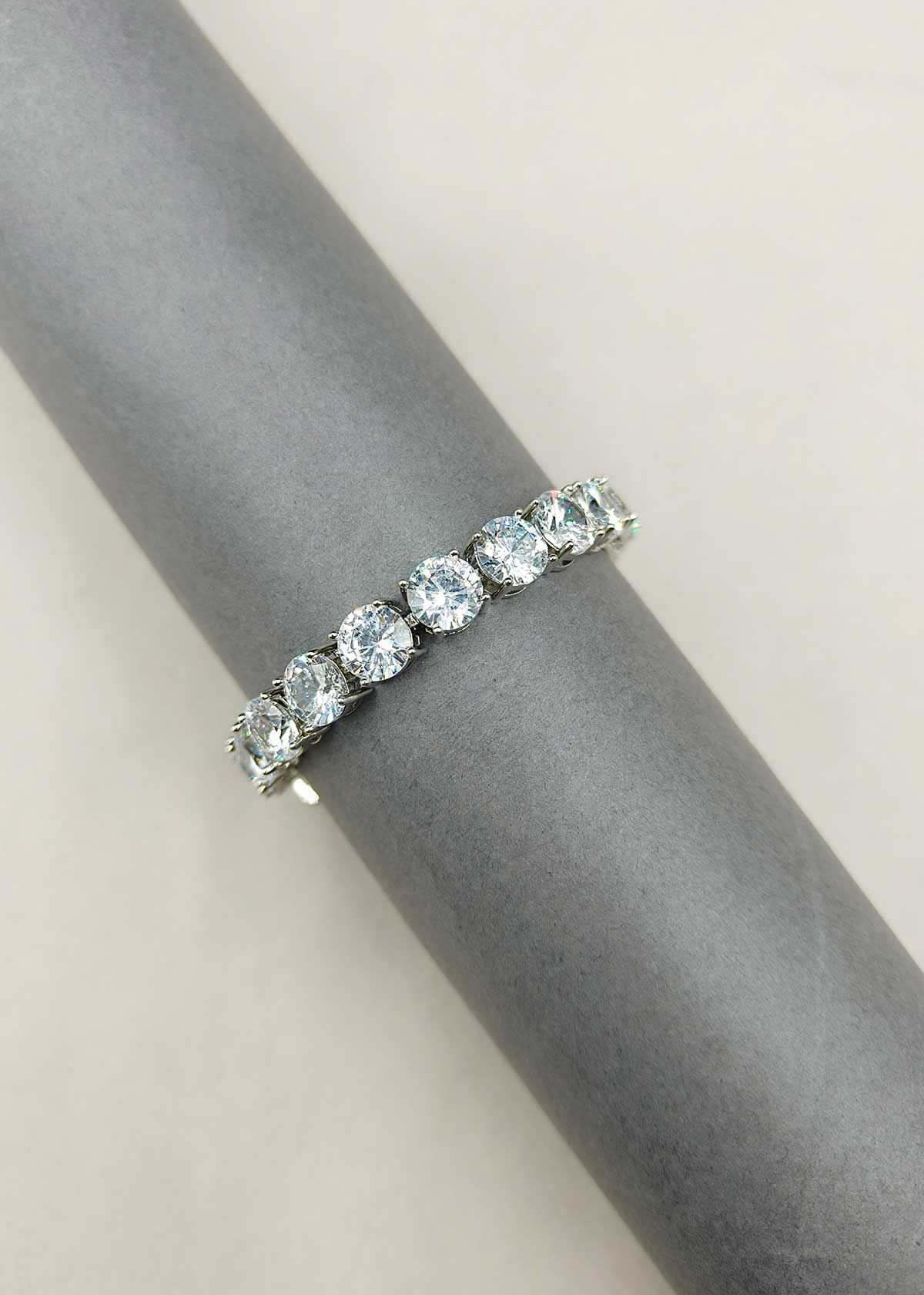 Classic Tennis Style Cubic Zircon Two Tone Loose Bracelet