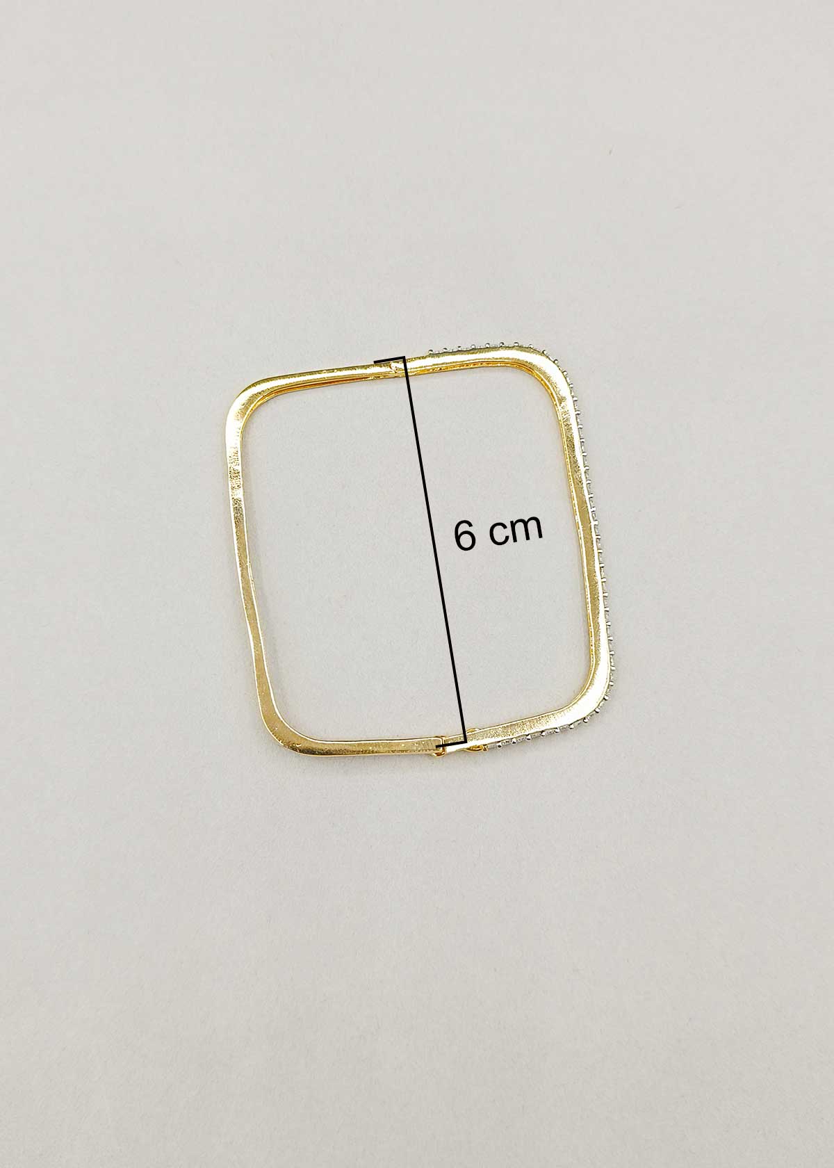 Elegant Cubic Zircon Dual Tone Geometric Openable Kada Bracelet