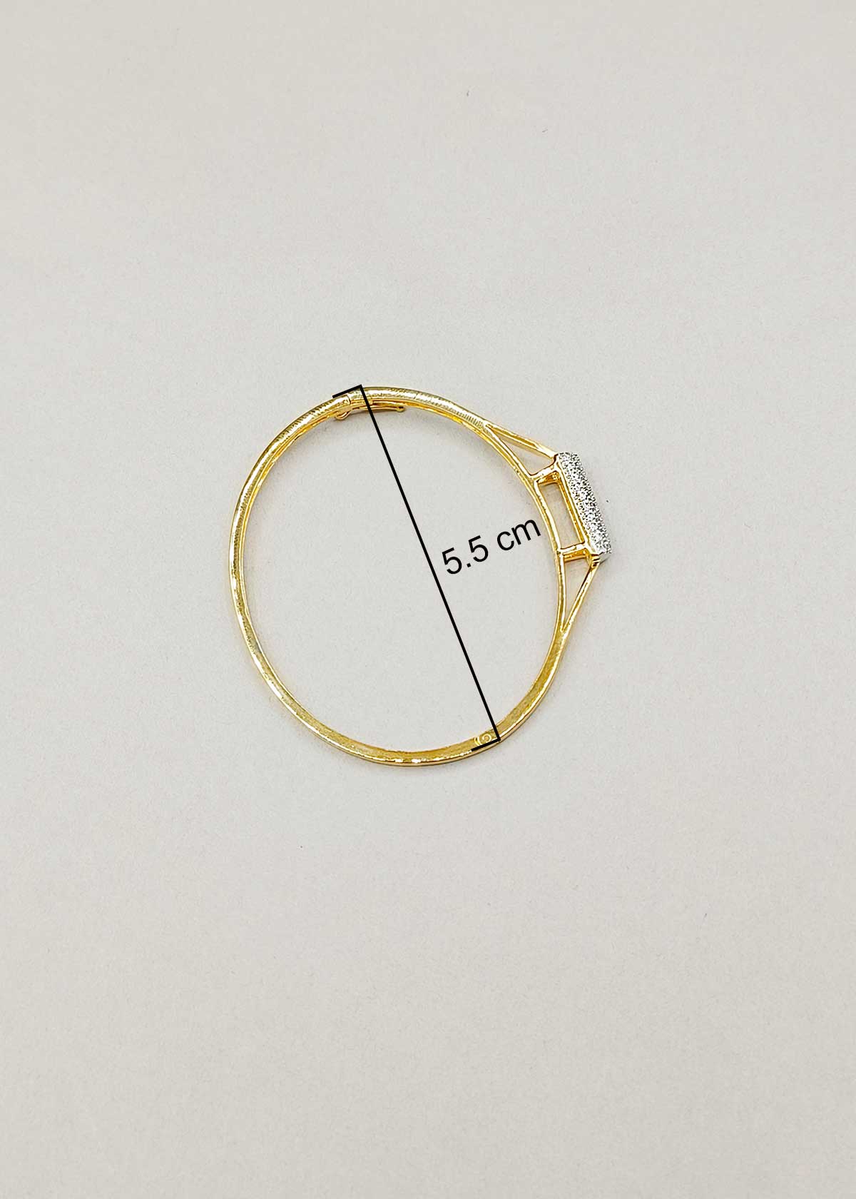 Sparkling Rectangular Cubic Zircon Two Tone Kada Bracelet