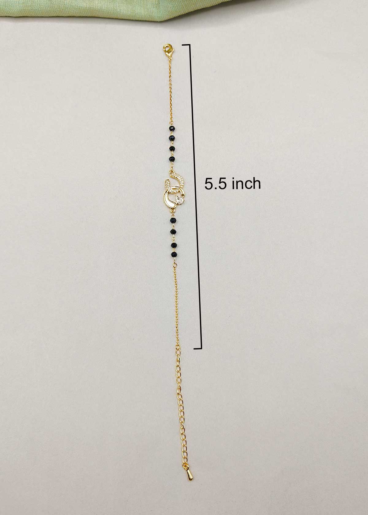 Interlocking Gold Plated Cubic Zircon Mangalsutra Loose Bracelet