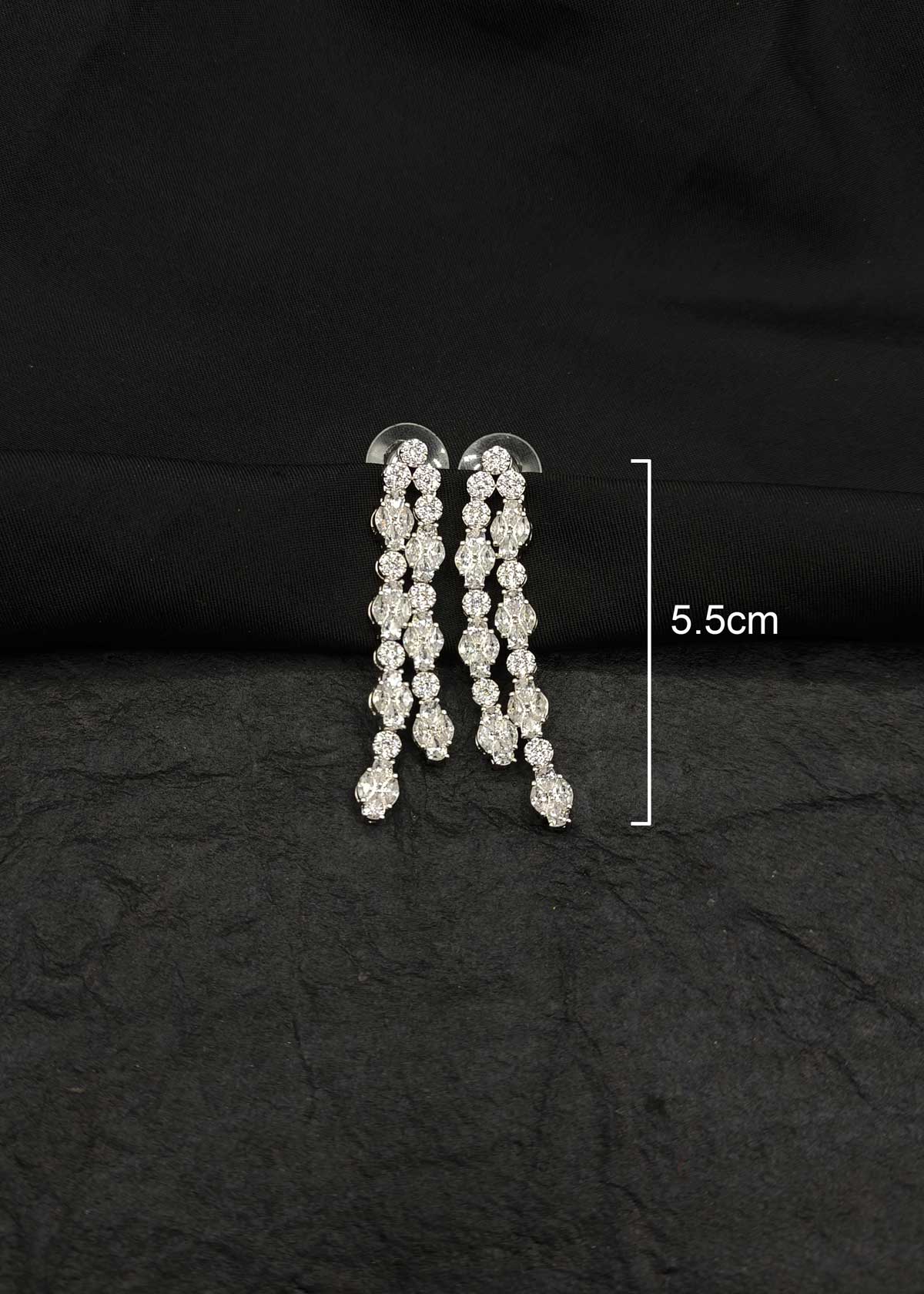 Majestic Triple Layer Cubic Zircon Short Necklace Set For Women