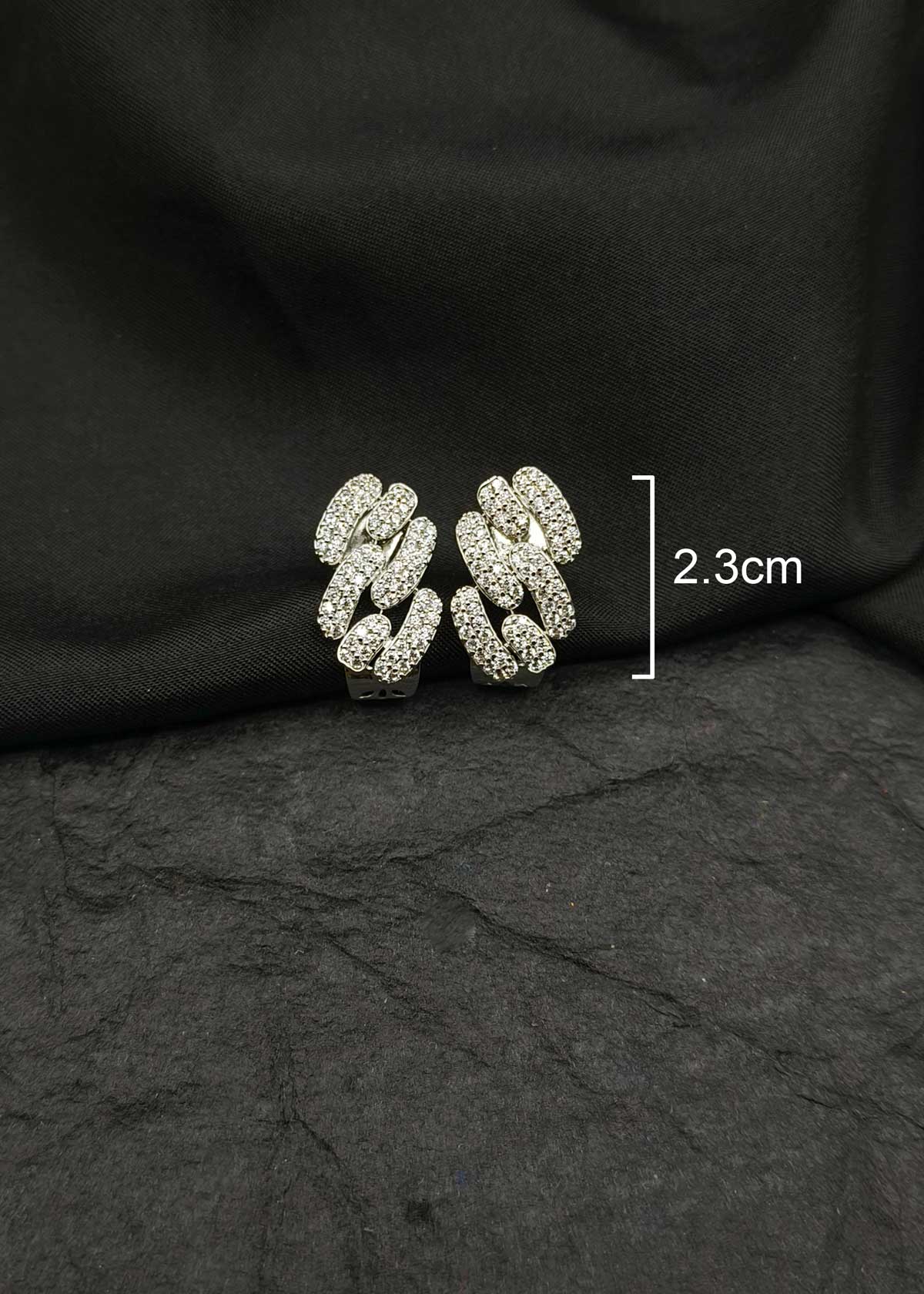 Shimmering Cubic Zircon Cuban Link Adjustable Short Necklace Set