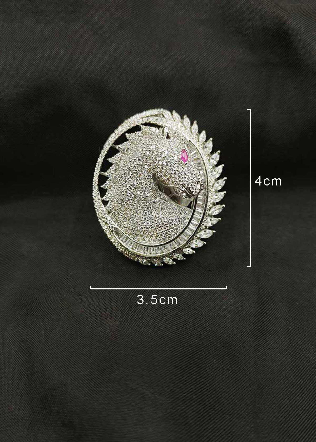 Fabulous Cubic Zircon Horse Motif Magnetic Brooch / Lapel Pin