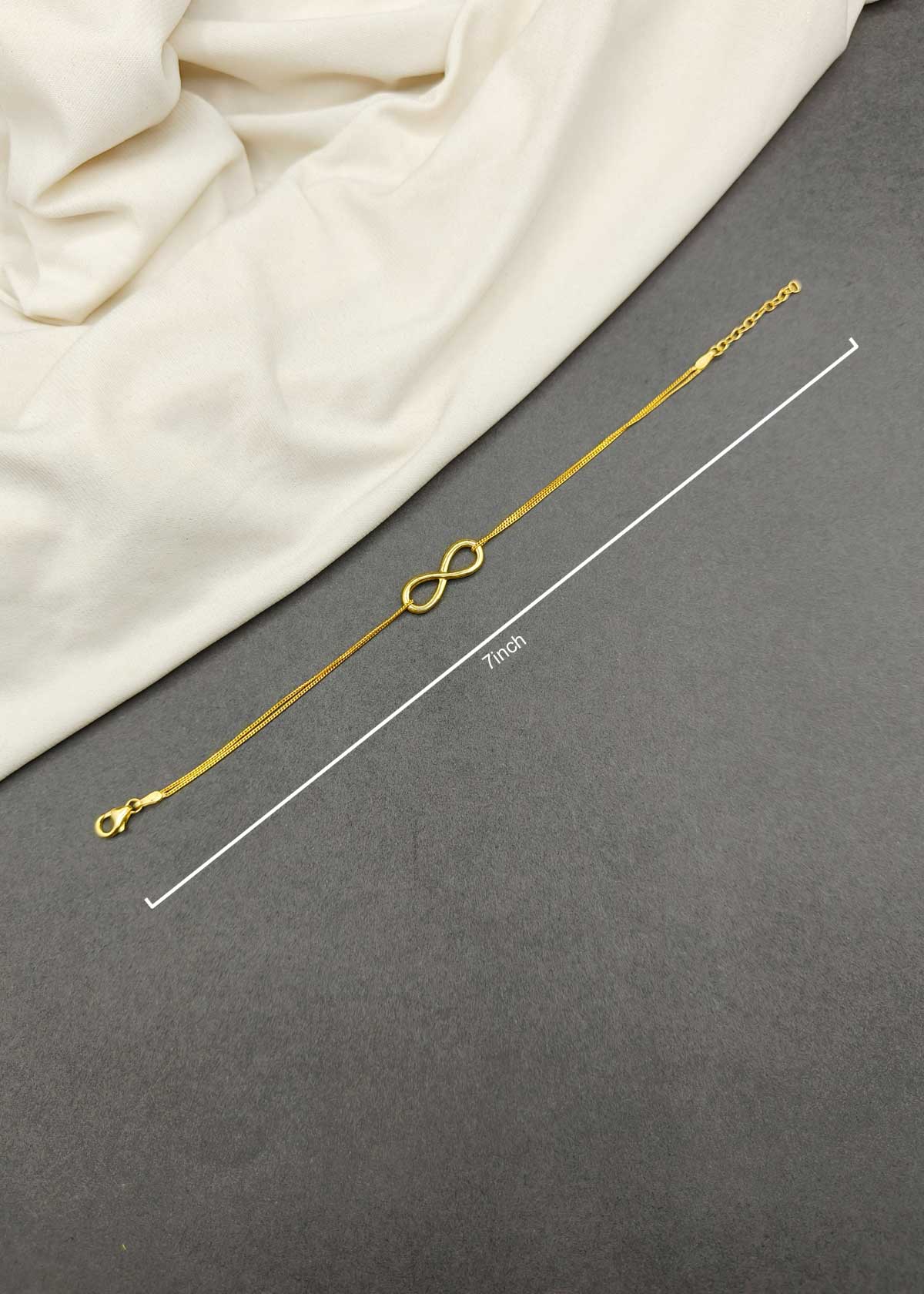 92.5 Sterling Silver Gold And Silver Plated Infinity Adjustable Loose Bracelet