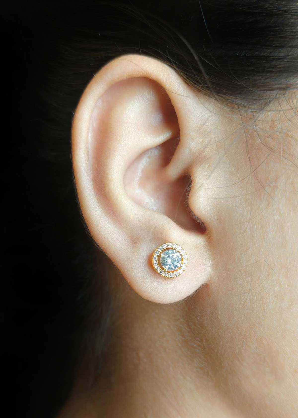 Versatile Gold And Silver Plated Cubic Zircon Stud Earrings