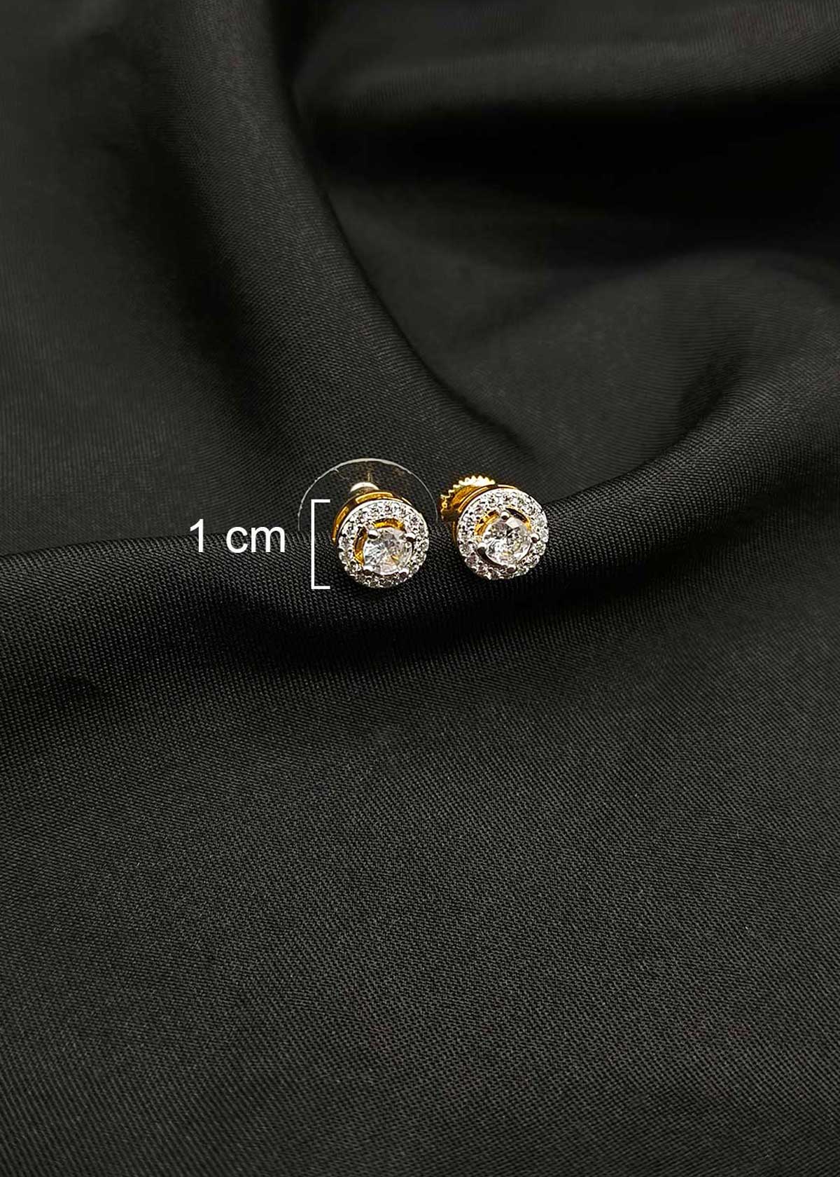 Versatile Gold And Silver Plated Cubic Zircon Stud Earrings