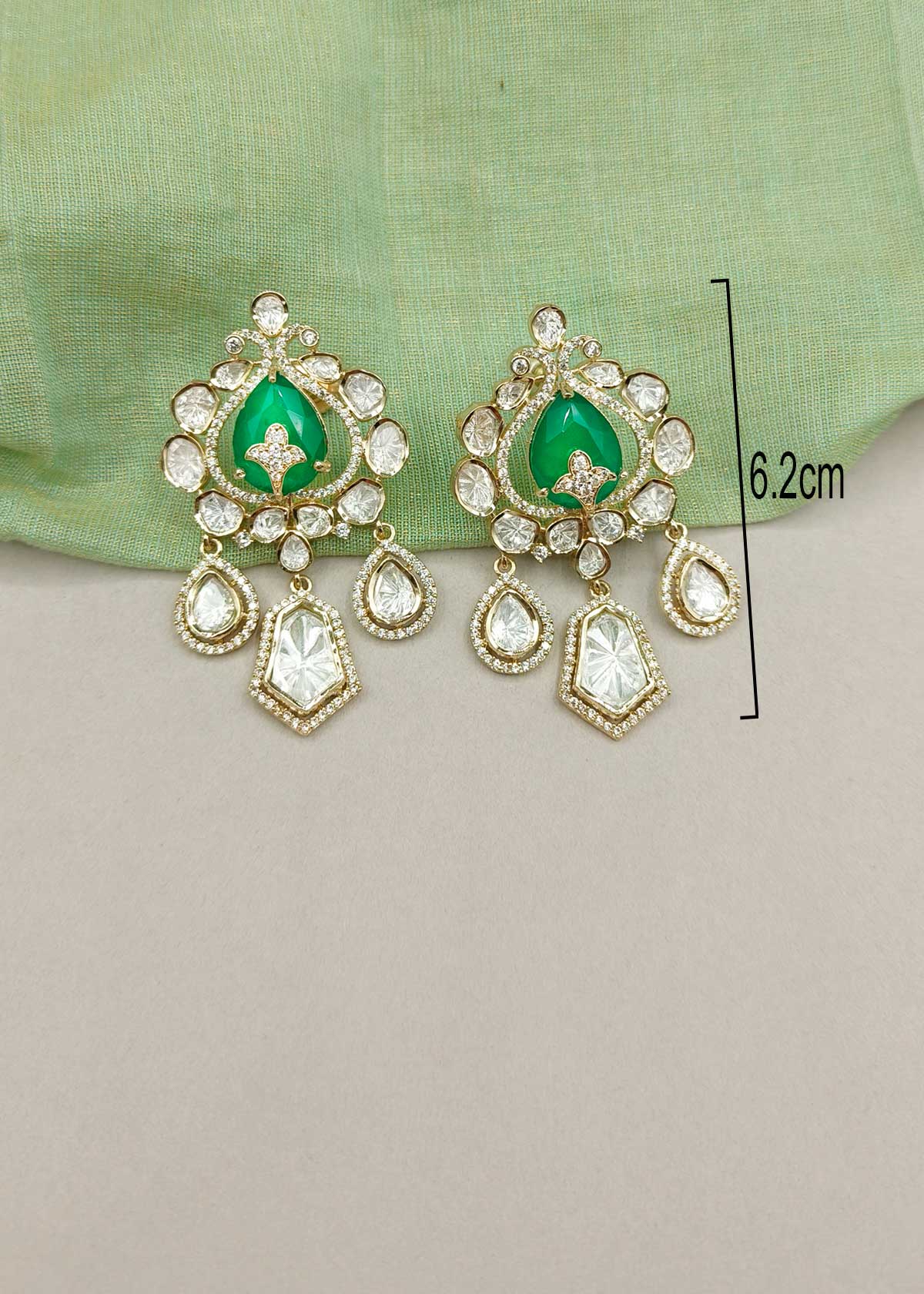 Royal Gold Plated Ruby, Emerald, Kundan & Cubic Zircon Mother Of Pearl Short Necklace Set