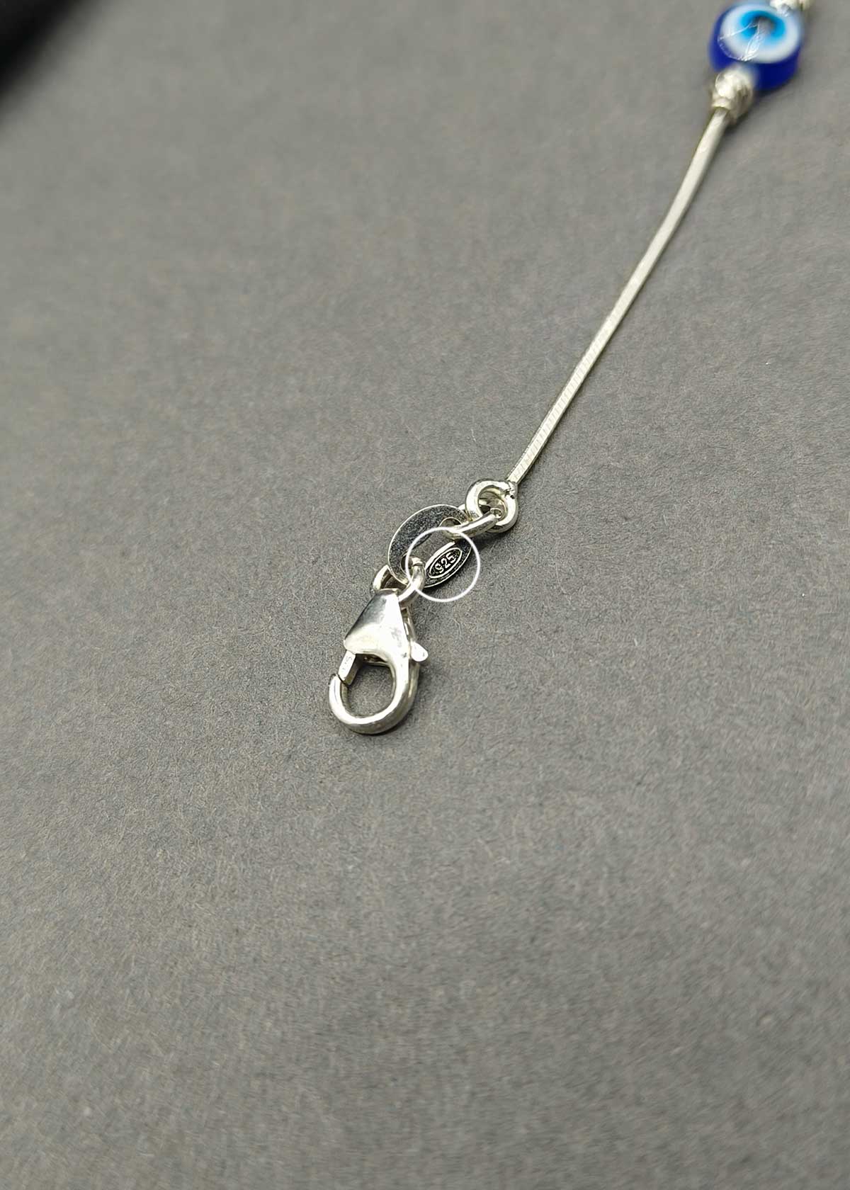 92.5 Sterling Silver Evil Eye Adjustable Payal / Anklet For Women