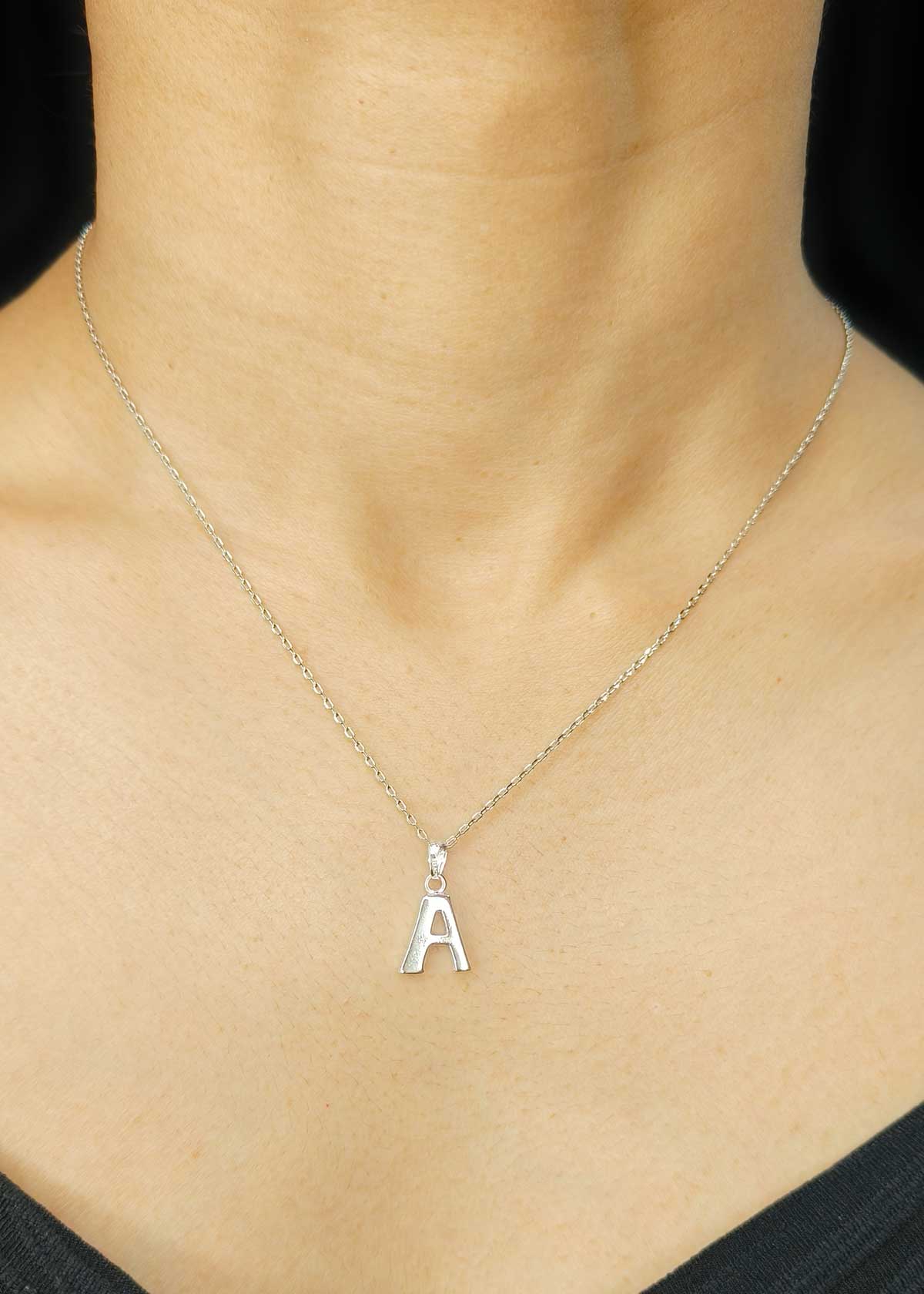 92.5 Sterling Silver Elegant Alphabet Pendants