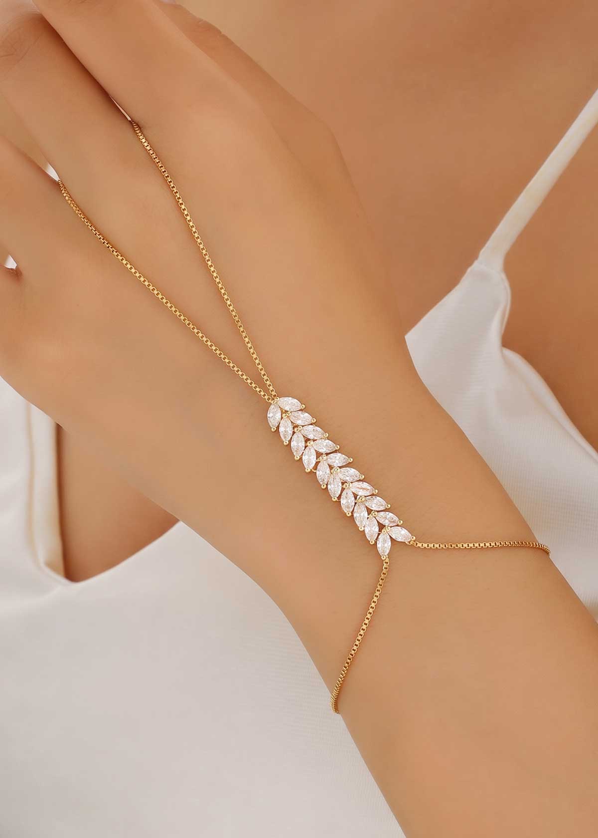Delicate Marquise Diamond Floral Vine Hathpan (Single)
