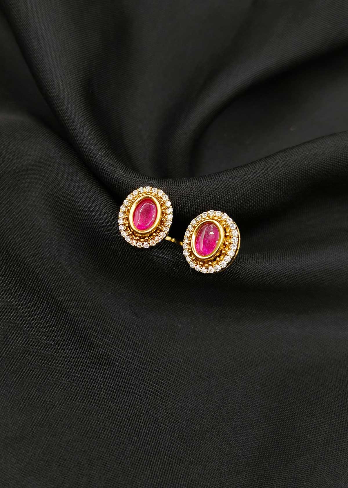 Heritage Dual-Stone Antique Gold Plated Cubic Zircon And Kundan Adjustable Ring