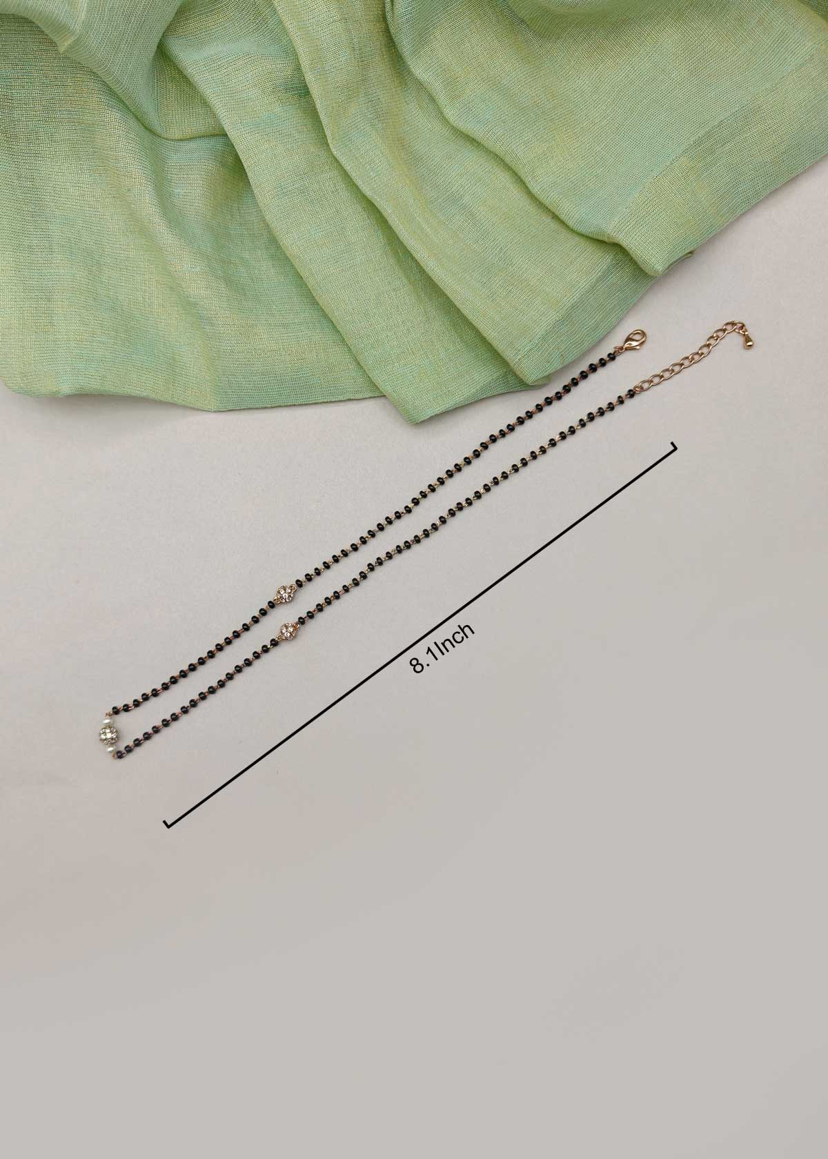 Shimmering Rose Gold Cubic Zircon Pearl Mangalsutra Necklace