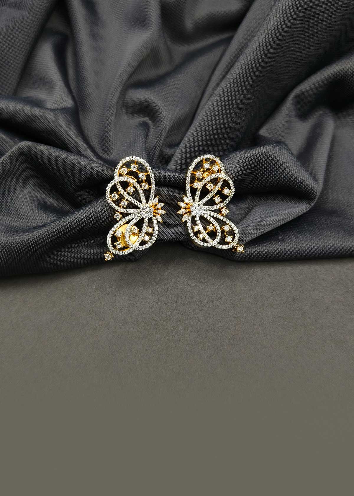 Ethereal Butterfly Cubic Zircon And Marquise Earring Cuff For Women