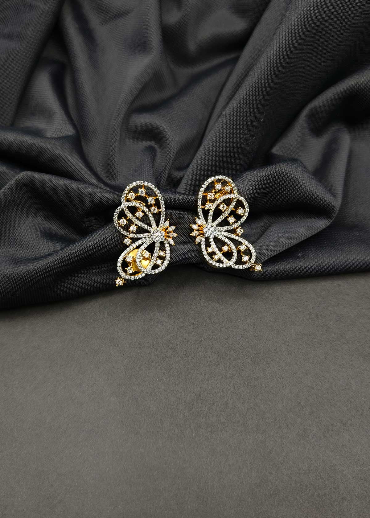 Gorgeous Butterfly Cubic Zircon And Marquise Earring Cuff For Women