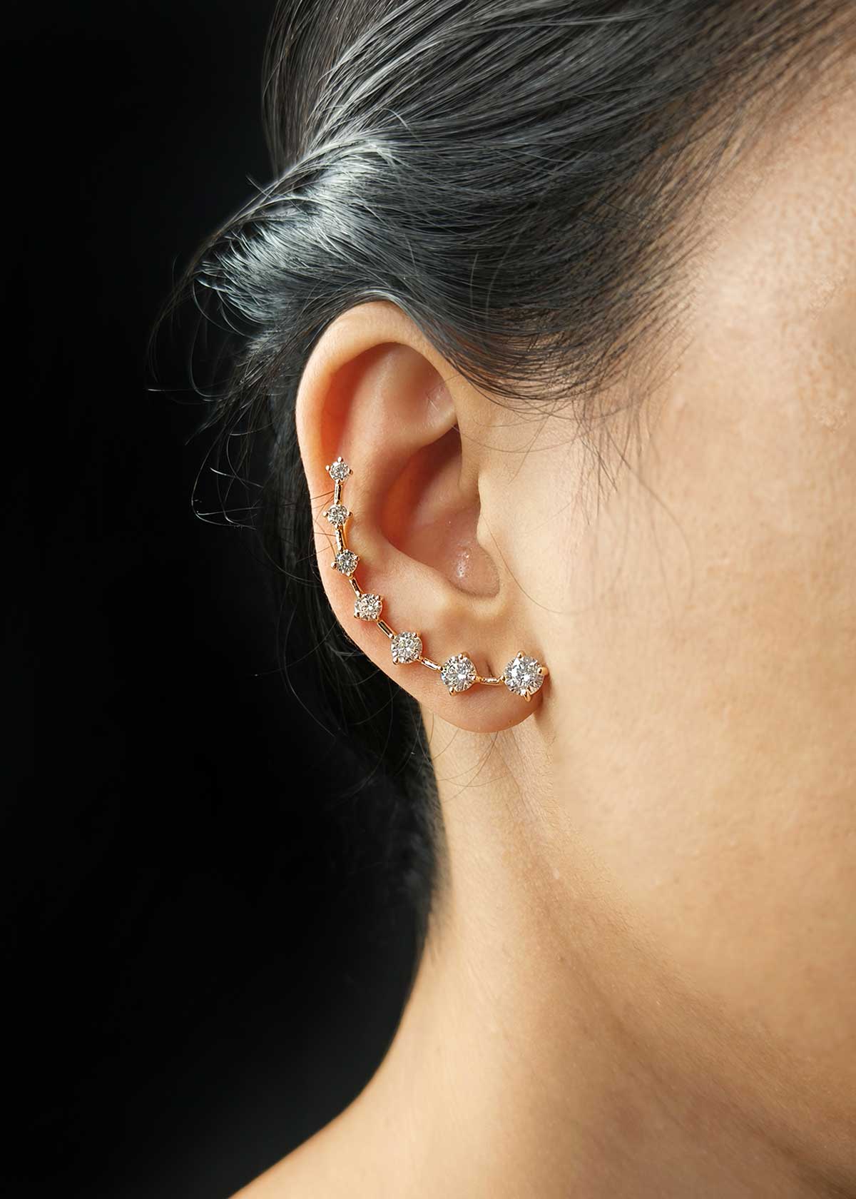 Dazzling Gold Plated Cubic Zircon Ear Cuff For Women