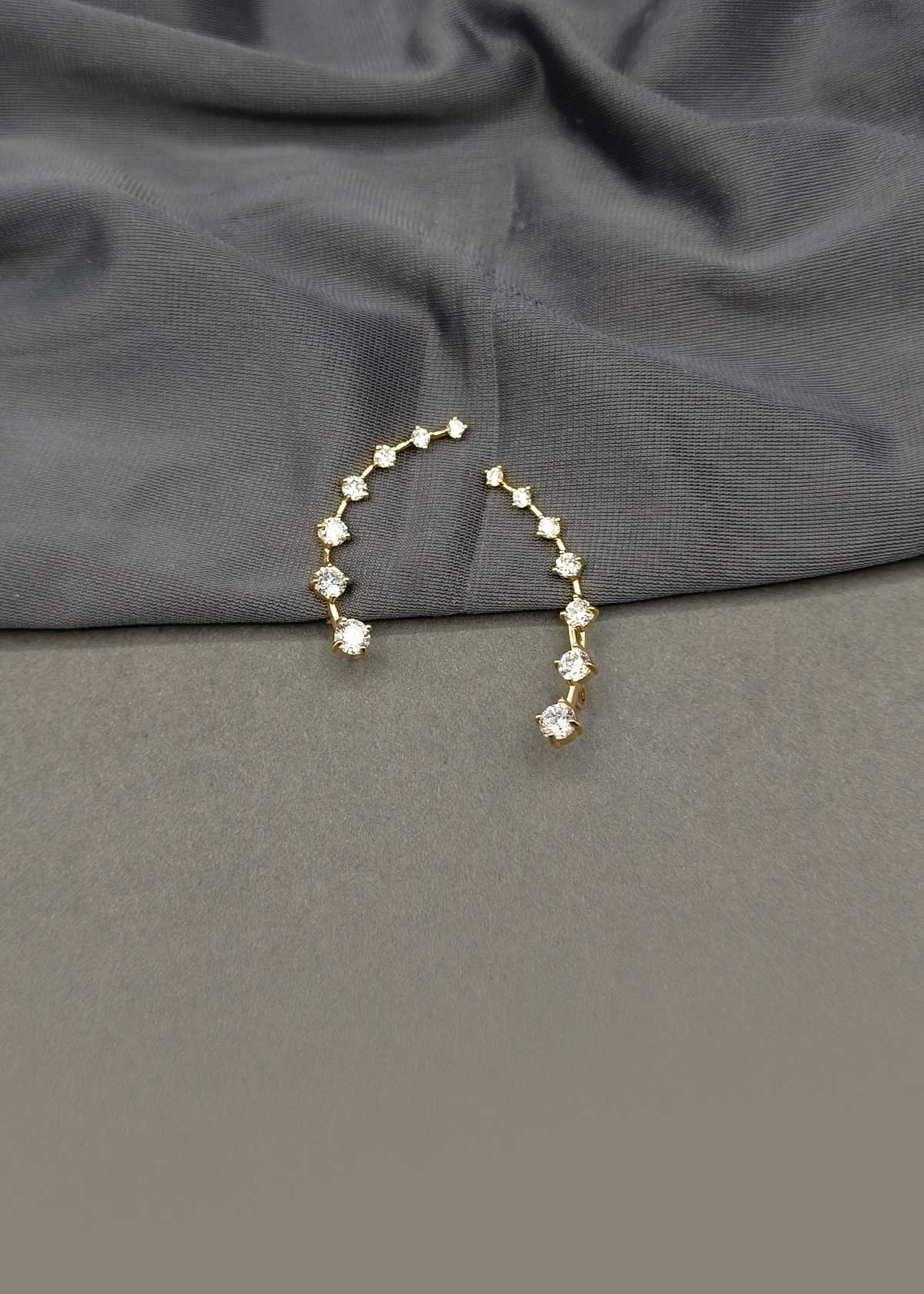 Dazzling Gold Plated Cubic Zircon Ear Cuff For Women
