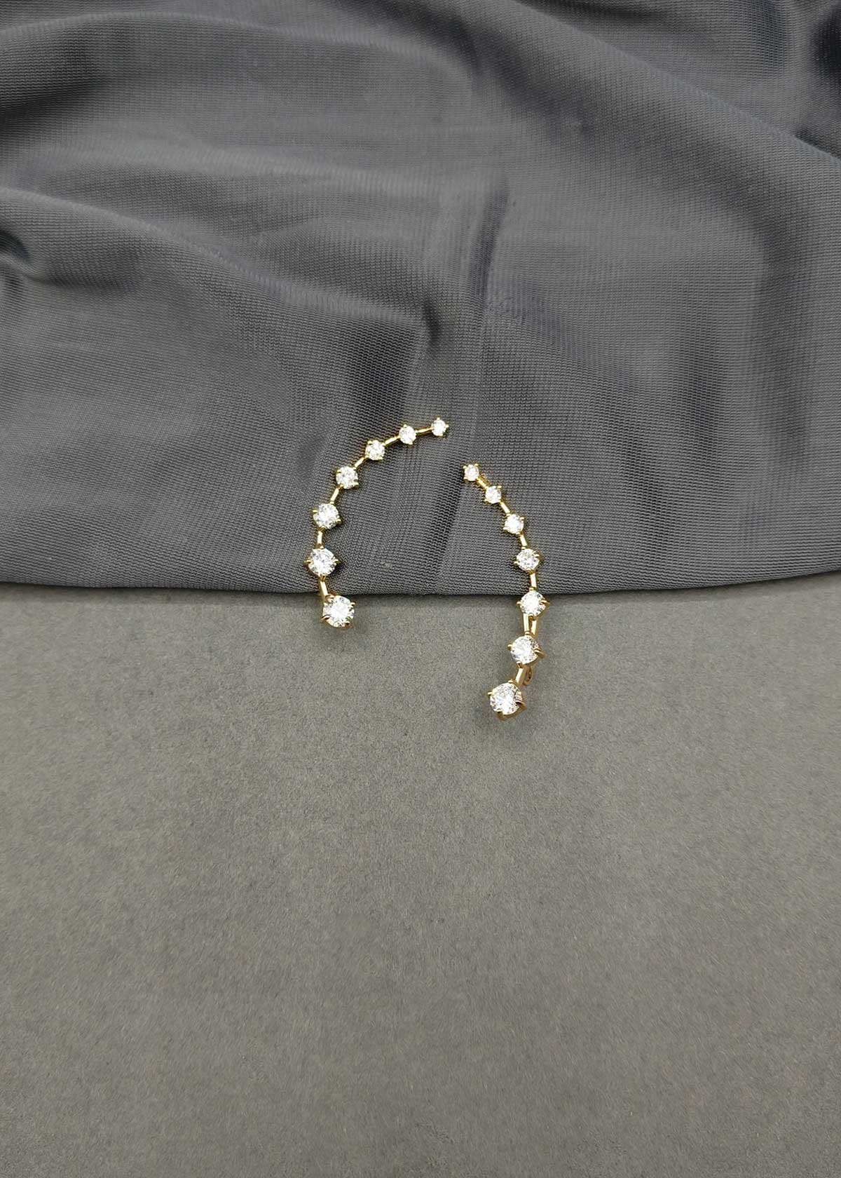 Dazzling Gold Plated Cubic Zircon Ear Cuff For Women