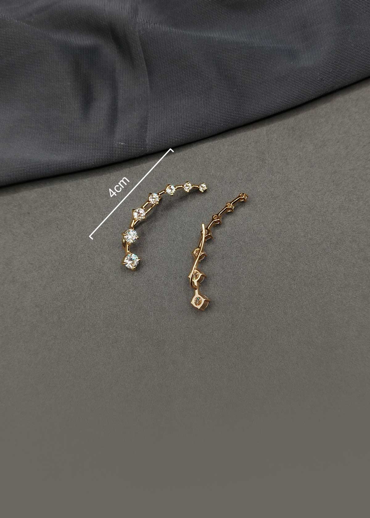 Dazzling Gold Plated Cubic Zircon Ear Cuff For Women