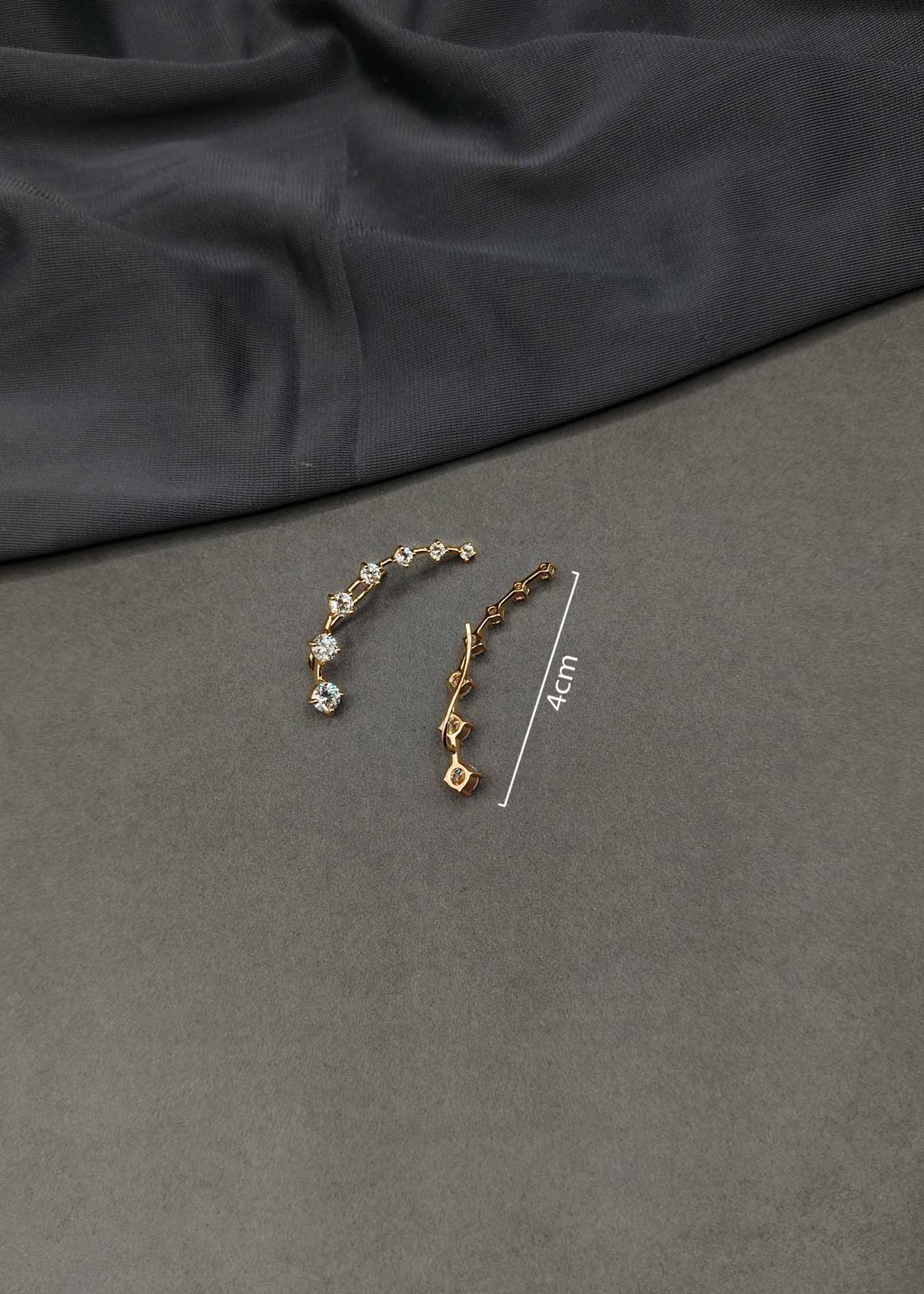 Dazzling Gold Plated Cubic Zircon Ear Cuff For Women