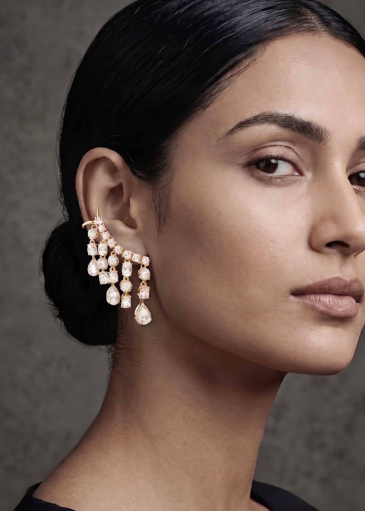 Dazzling Tassel-Style Cubic Zirconia Statement Ear Cuff For Women