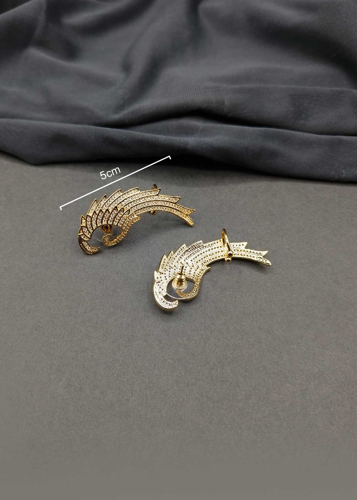 Radiant Winged Statement Cubic Zircon Ear Cuff For Women