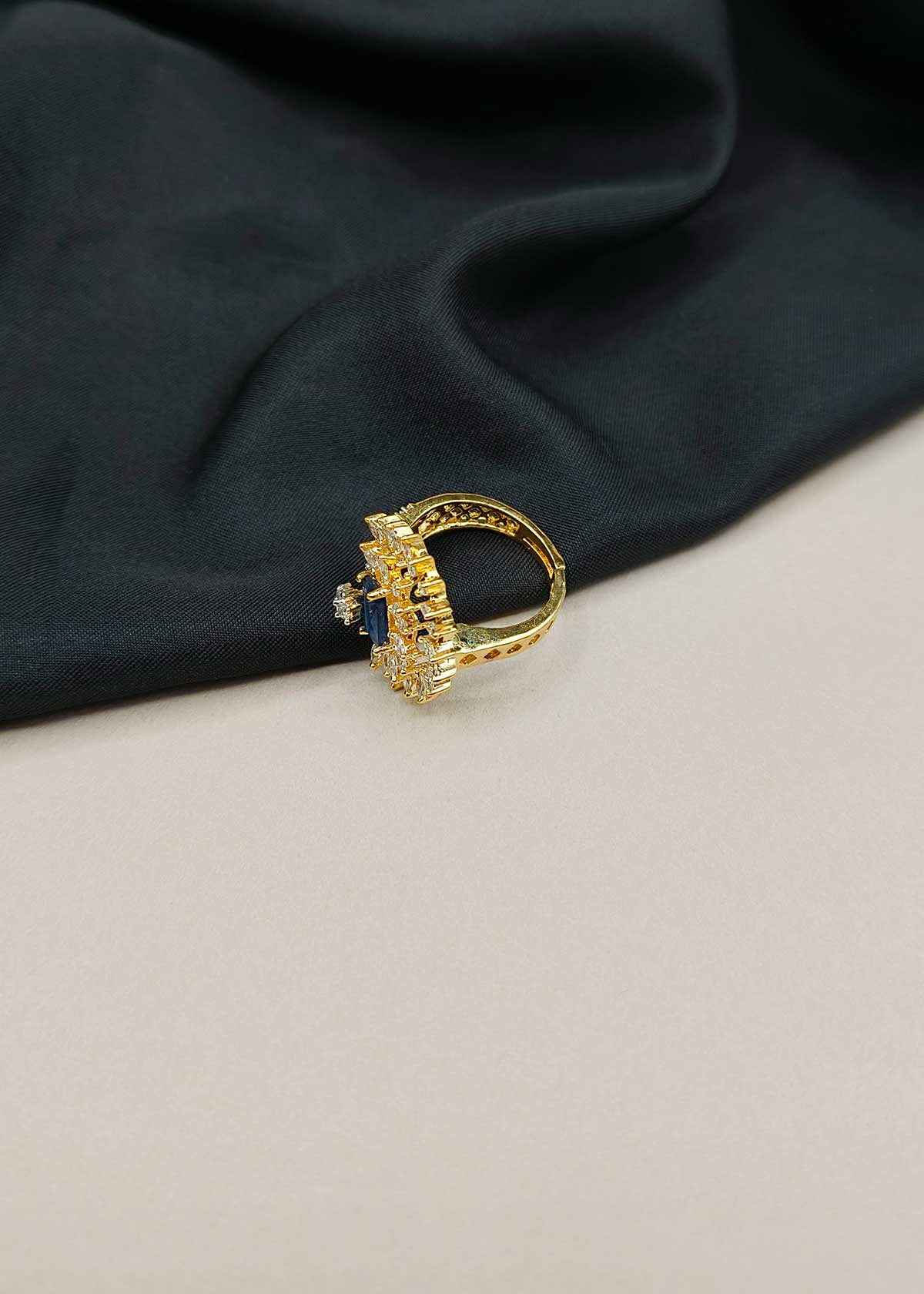Sparkling Sunburst Marquise Cubic Zircon Colorful Adjustable Finger Ring