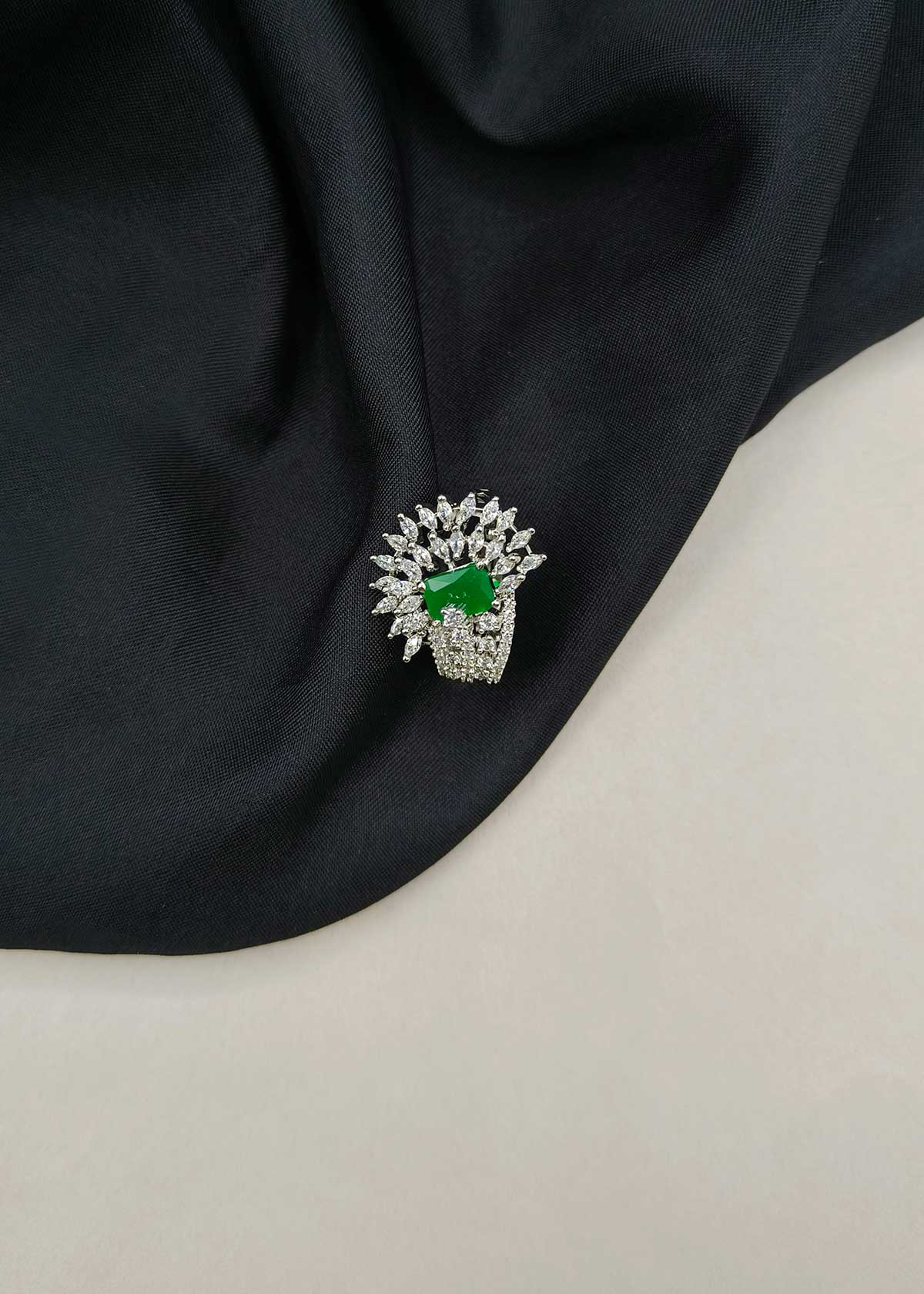 Sparkling Sunburst Marquise Cubic Zircon Colorful Adjustable Finger Ring