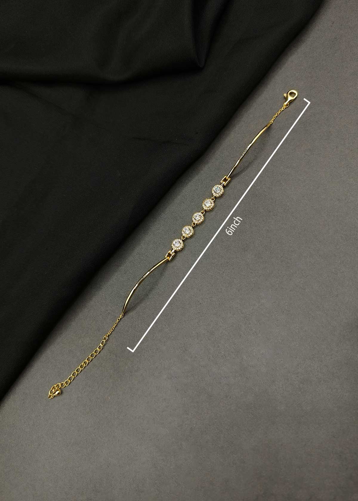 Dazzling Gold And Silver-Plated Cubic Zircon Halo Adjustable Loose Bracelet