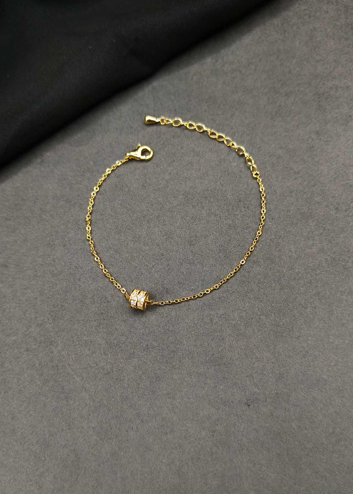 Chic Barrel-Style Gold And Silver-Plated Cubic Zircon Adjustable Loose Bracelet