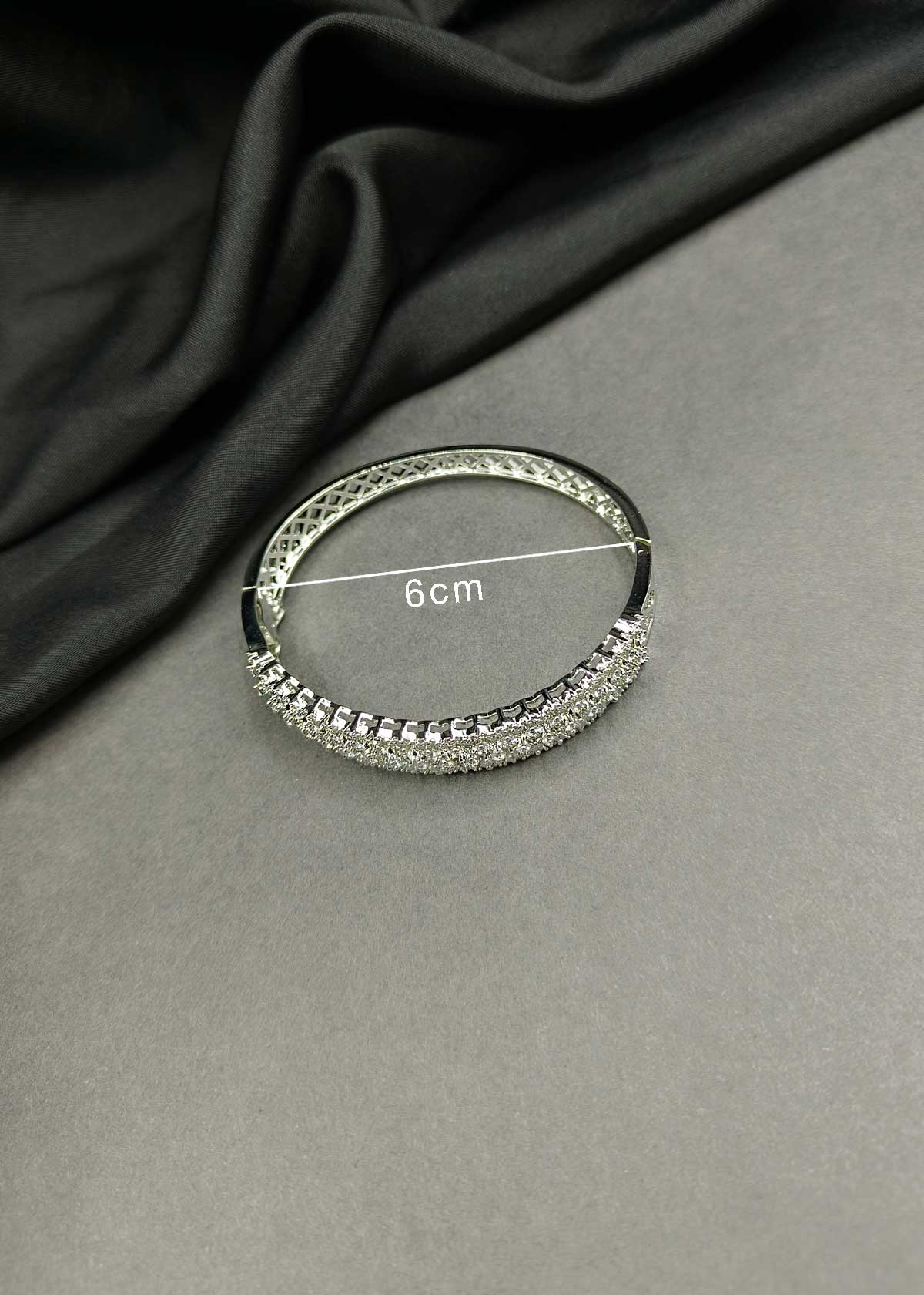 Premium Cubic Zircon Openable Kada Bracelet For Women