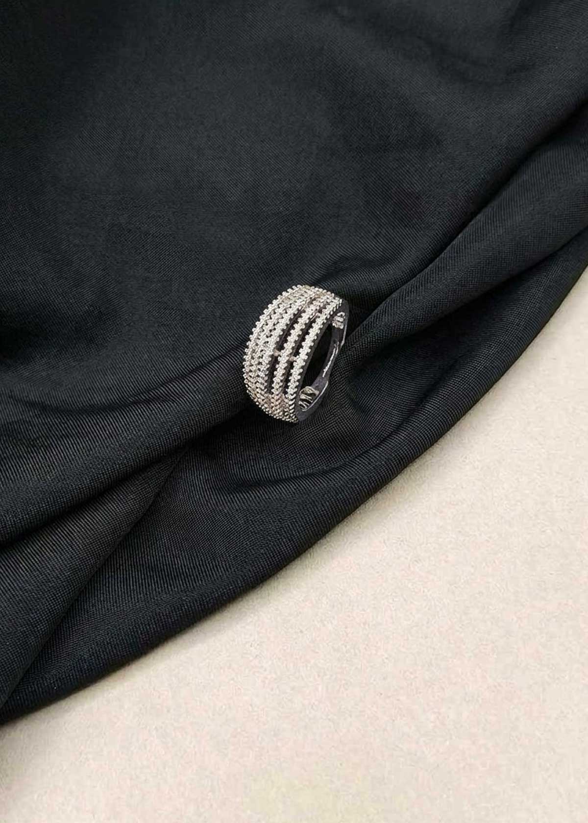 Radiant Multi-Band Cubic Zircon Adjustable Ring For Women