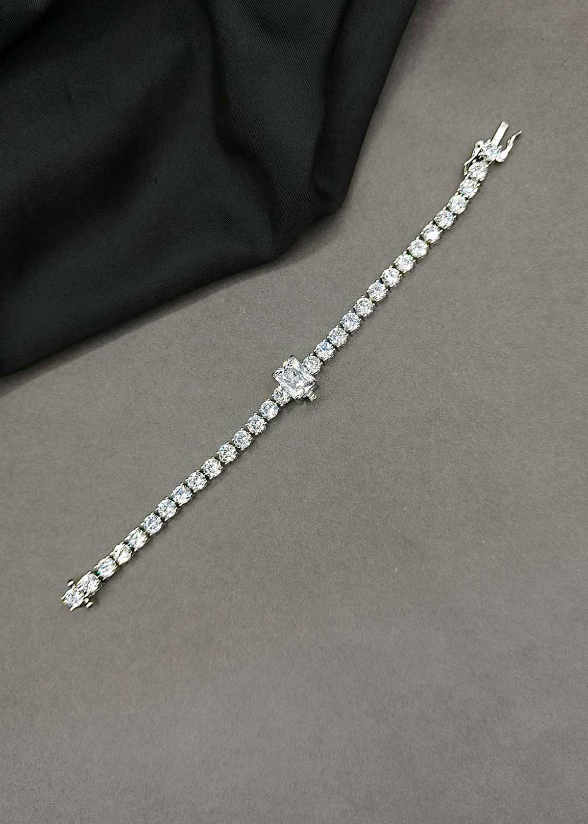 Interchangeable Multi-Gemstone And Cubic Zircon Gold And Silver Plated Loose Tennis Bracelet For Women
