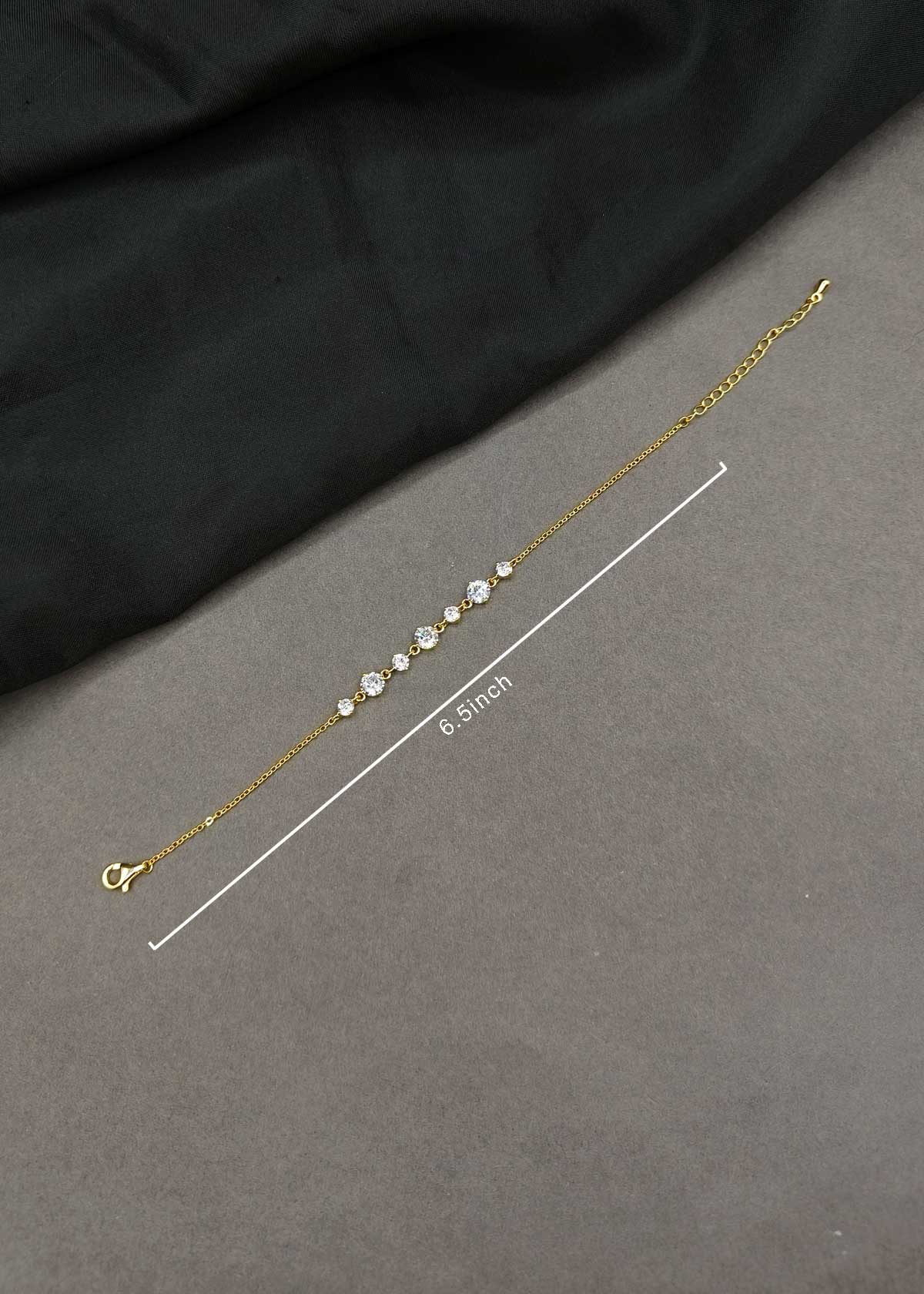Radiance Cubic Zircon Two Tone Adjustable Loose Bracelet For Women
