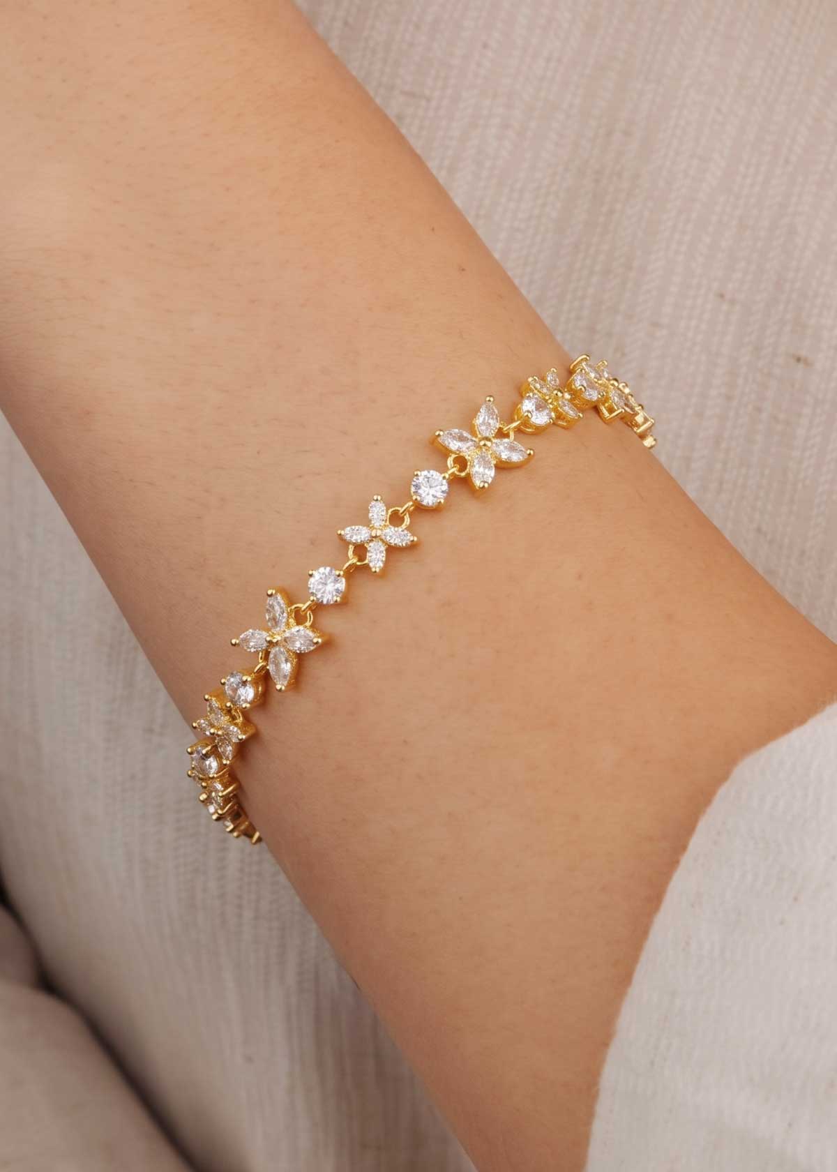 Graceful Marquise Cubic Zircon Slider Adjustable Loose Bracelet For Women