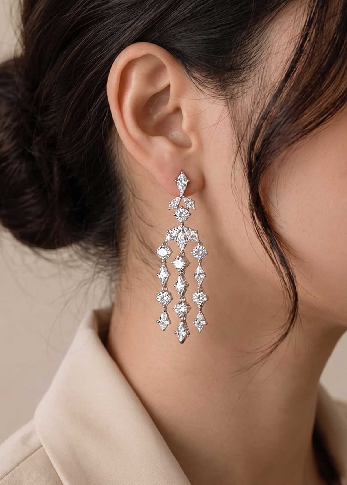 Gorgeous Cascade Cubic Zircon Dangle Earrings For Women