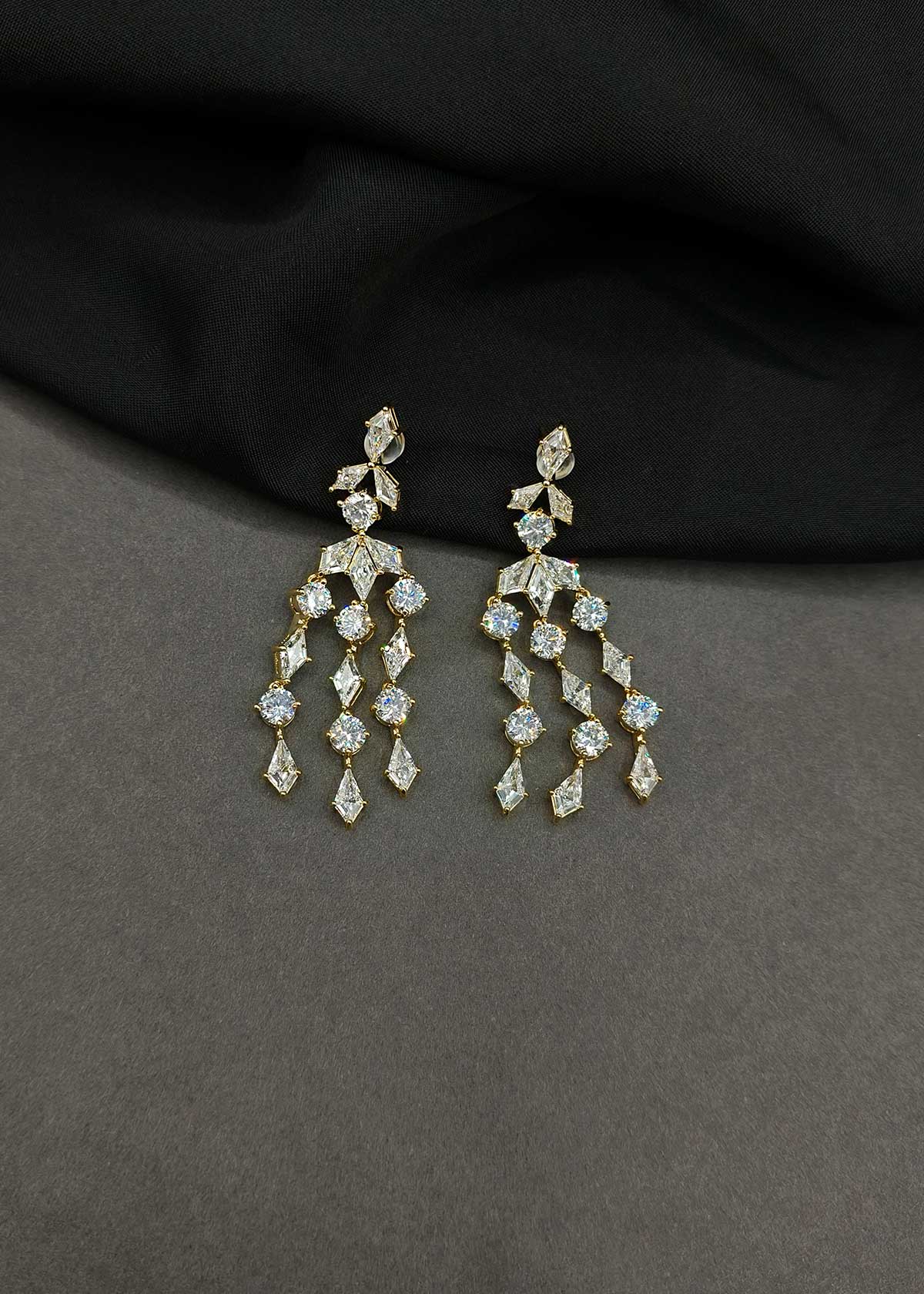 Gorgeous Cascade Cubic Zircon Dangle Earrings For Women
