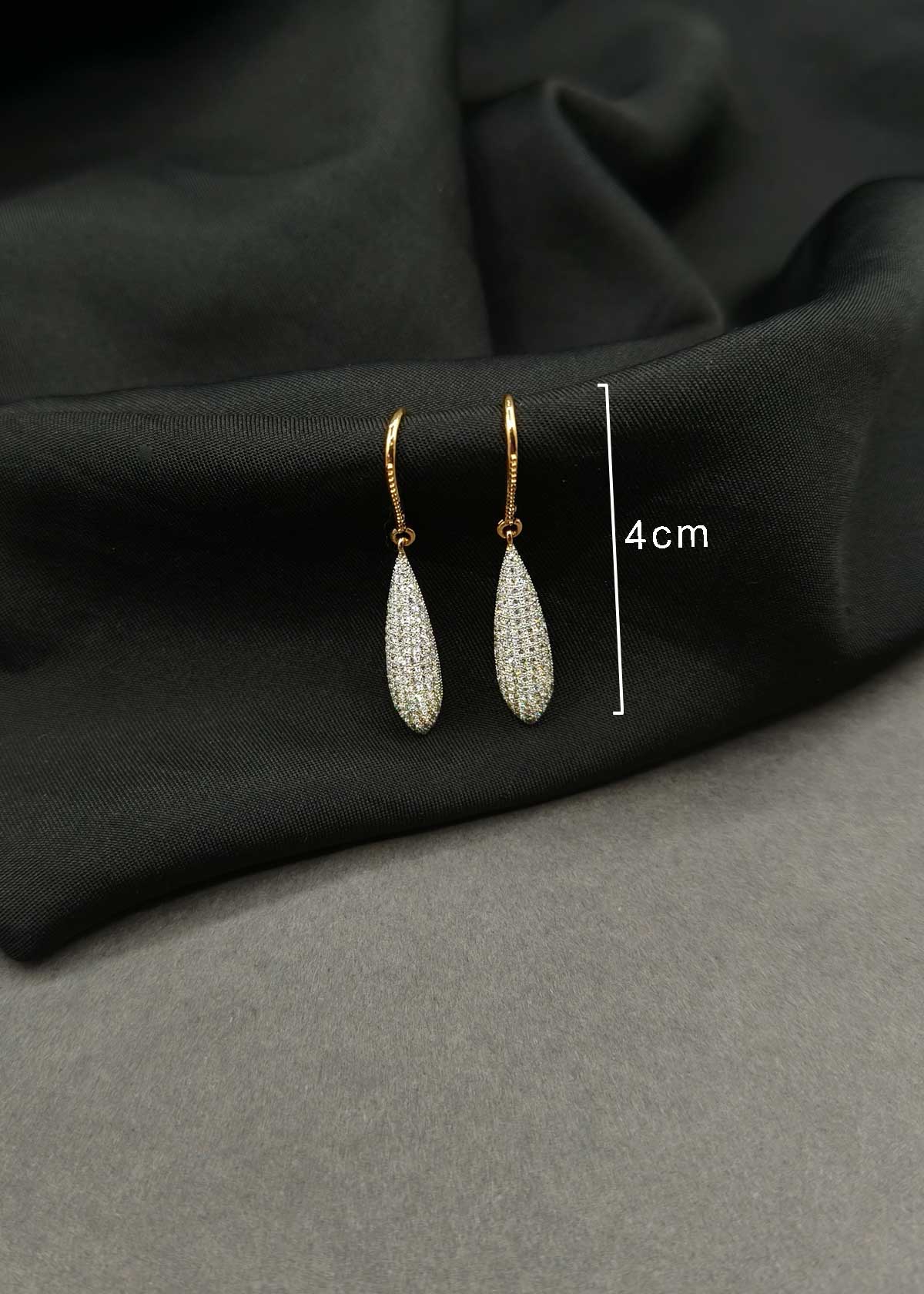 Elegant Teardrop Pavé Cubic Zircon Hook Earrings For Women