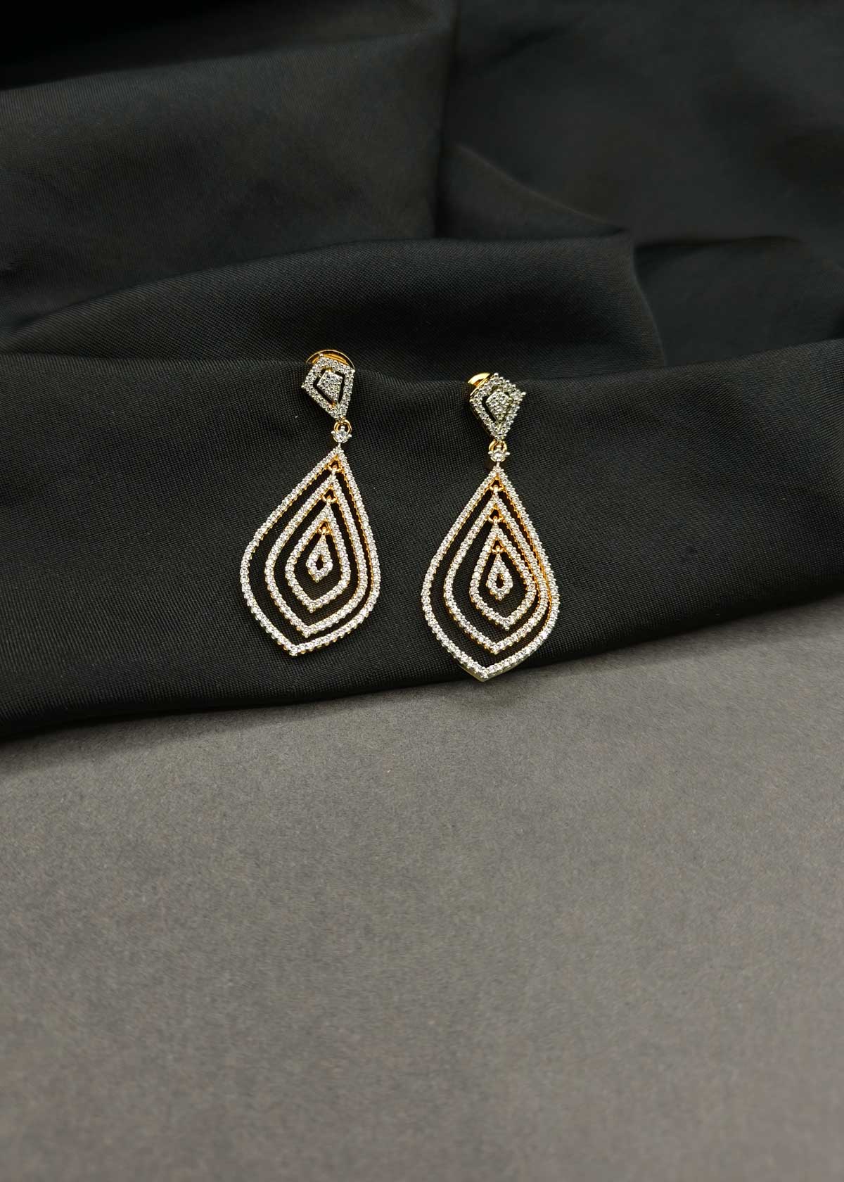 Radiant Nested Teardrop Cubic Zircon Dangle Earrings For Women