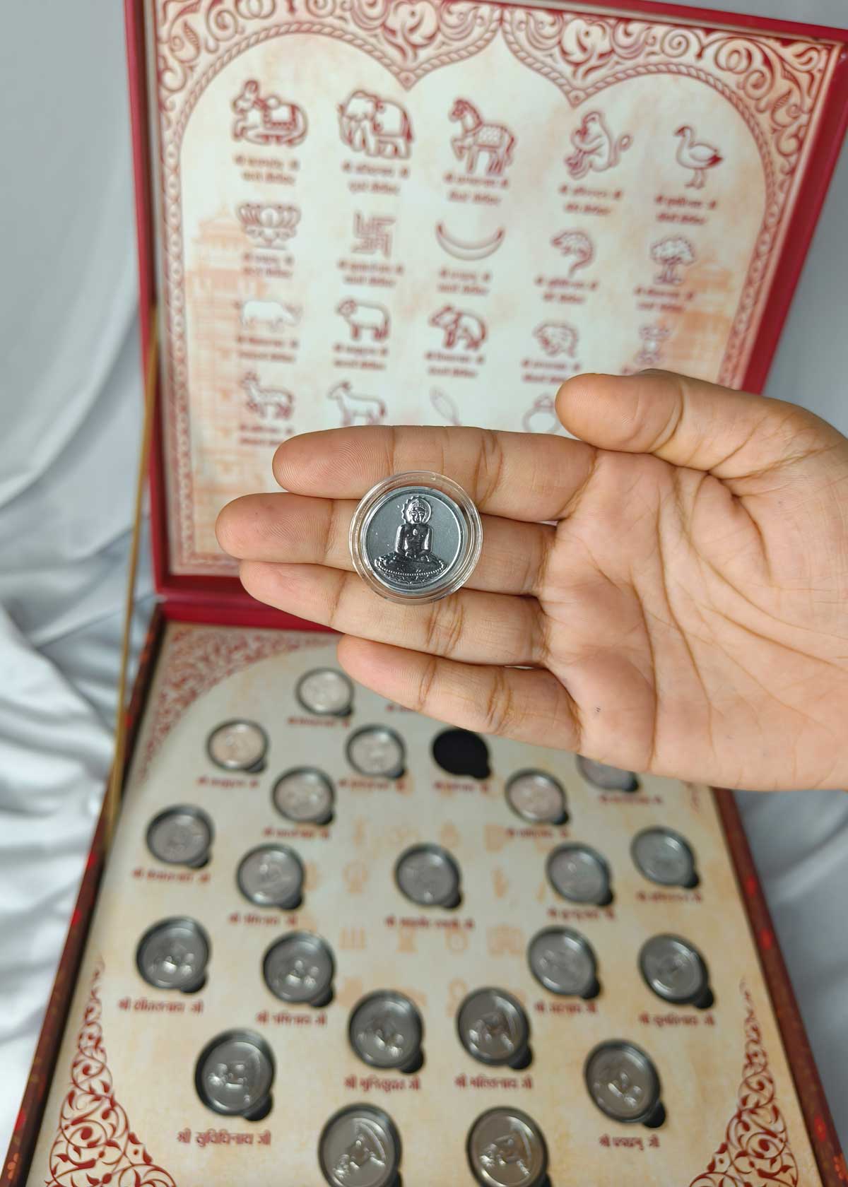 999 Pure Silver Lord Mahaveer And 24 Tirthankara Divine Gift Box Set
