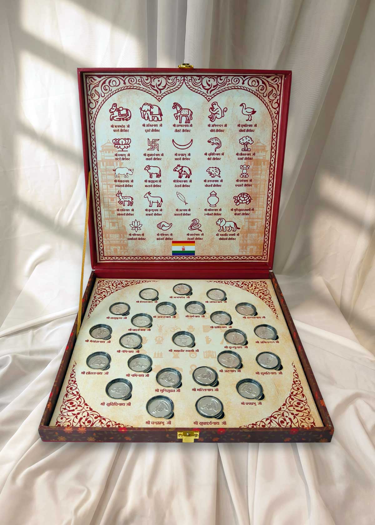 999 Pure Silver Lord Mahaveer And 24 Tirthankara Divine Gift Box Set