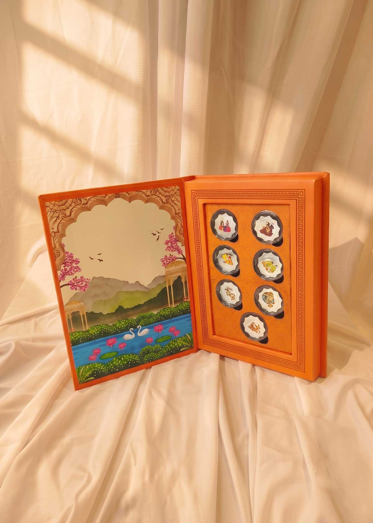 999 Pure Silver 7-Piece Coin Wedding Blessing Gift Box Set
