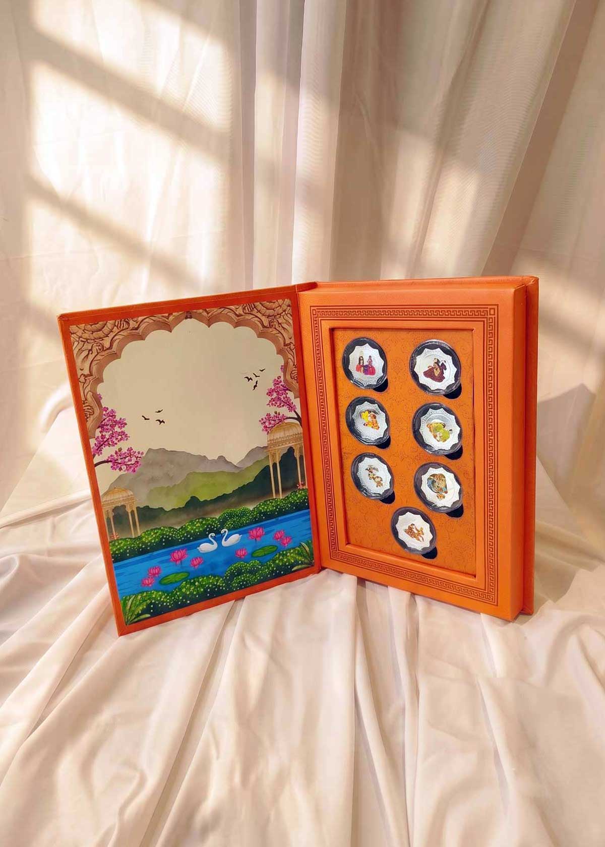 999 Pure Silver 7-Piece Coin Wedding Blessing Gift Box Set