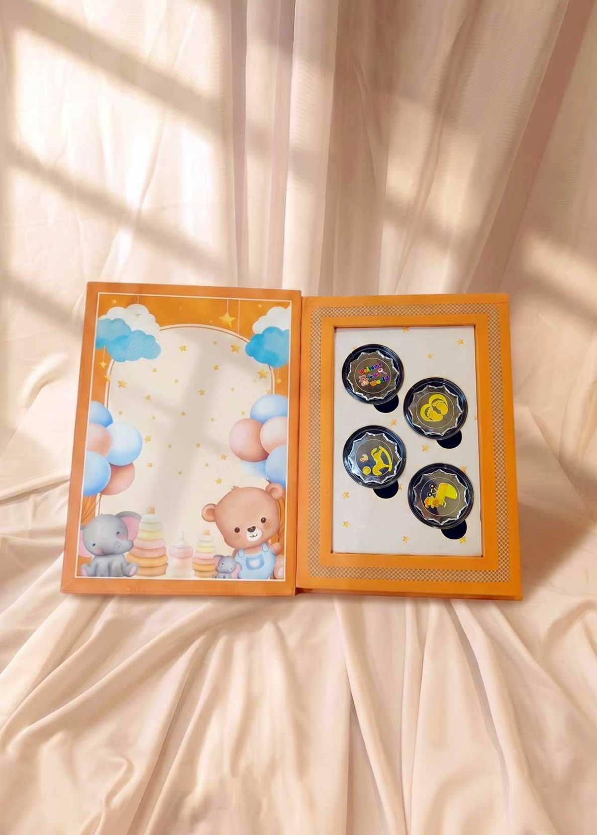 999 Pure Silver Four-Coin Welcome to the World Newborn Baby Boy / Girl Gift Box Set