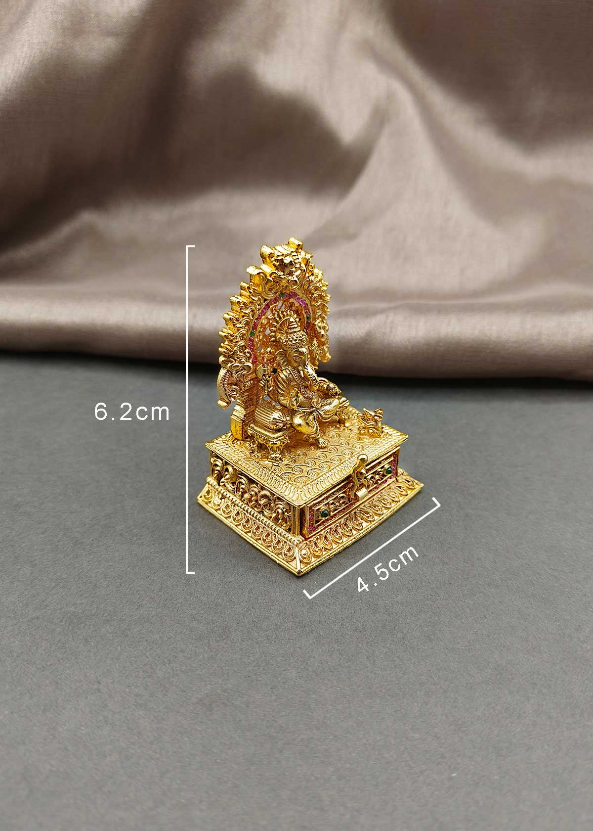 Divine Lord Ganesha Antique Gold-Plated Sindoor Box / Kumkum Box