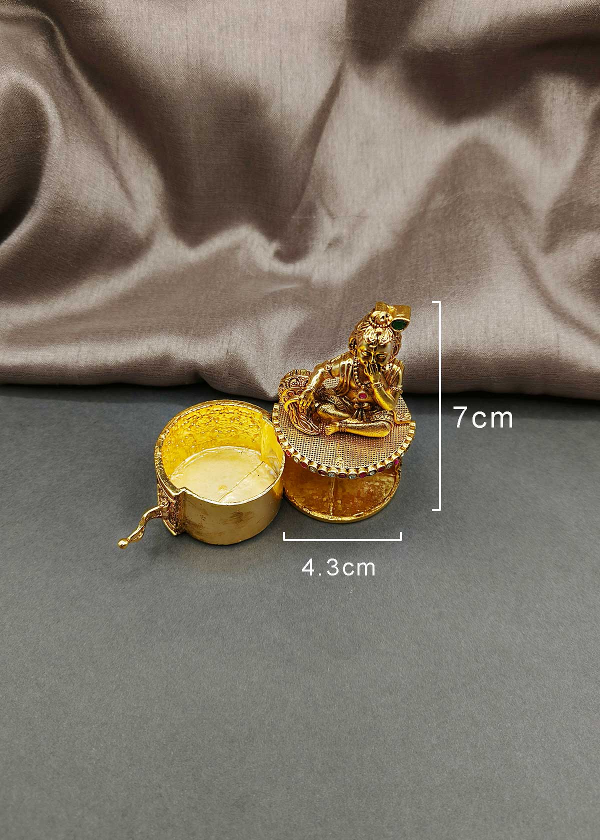 Traditional Bal Krishna / Laddu Gopal Design Sindoor Box / Kumkum Box