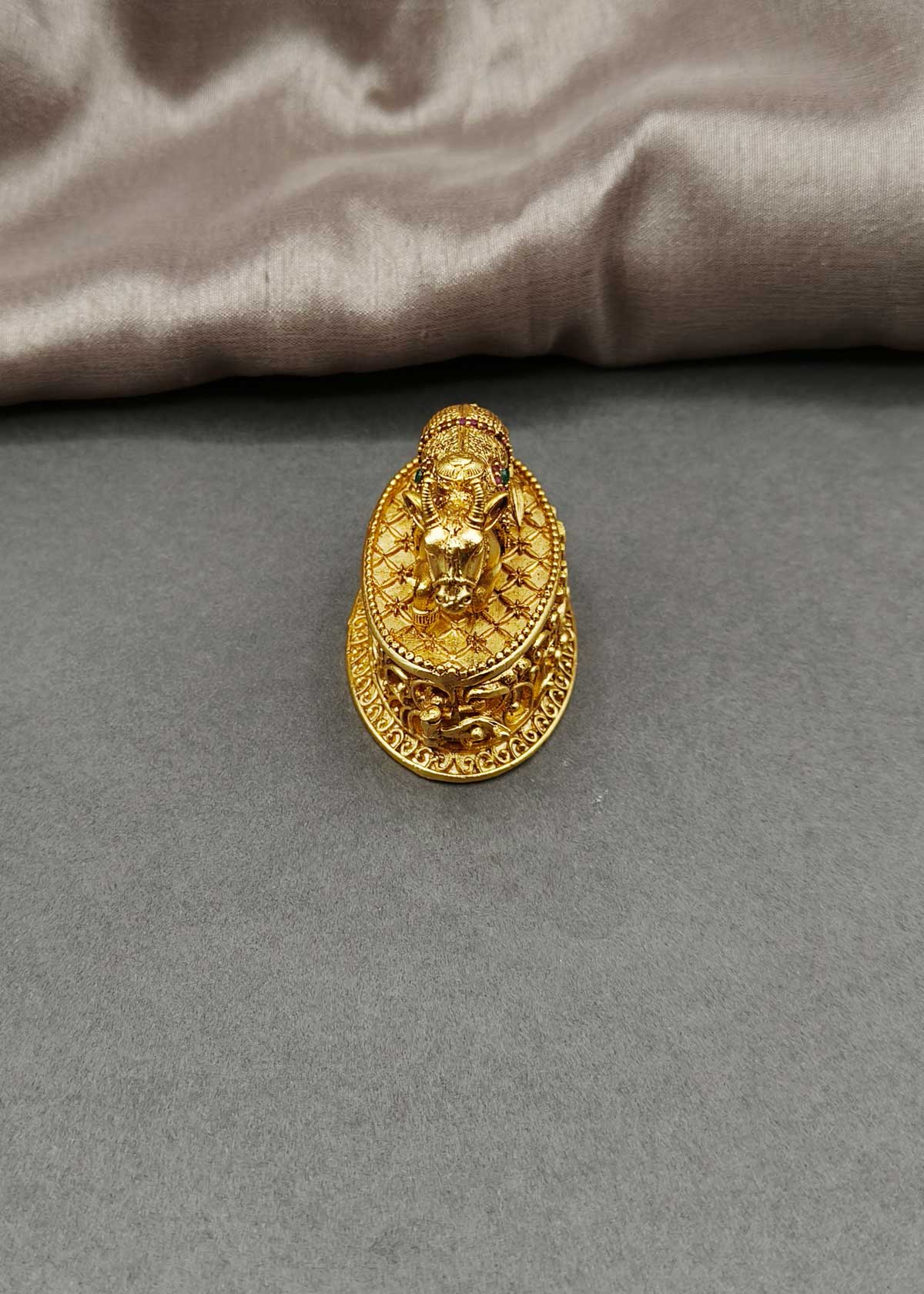 Handcrafted Nandi Motif Kumkum Box / Sindoor Box