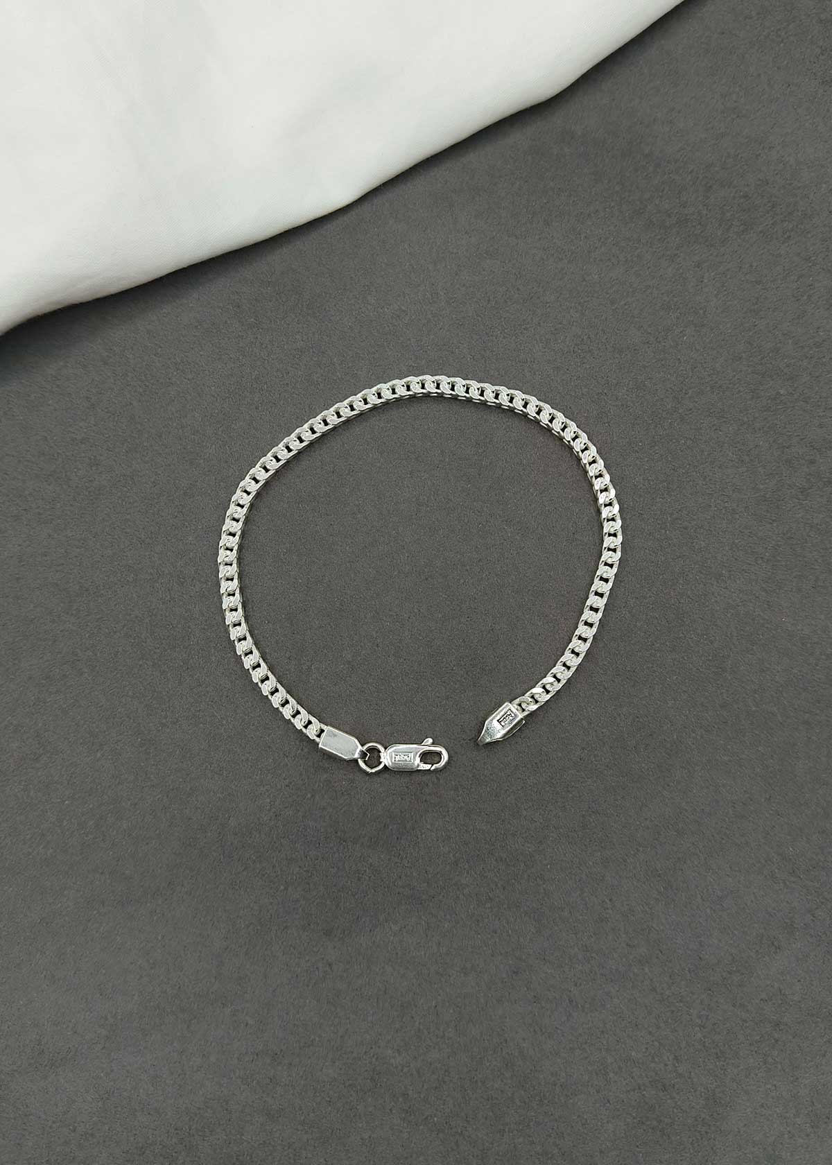 92.5 Sterling Silver Sleek Link Men's Loose Bracelet