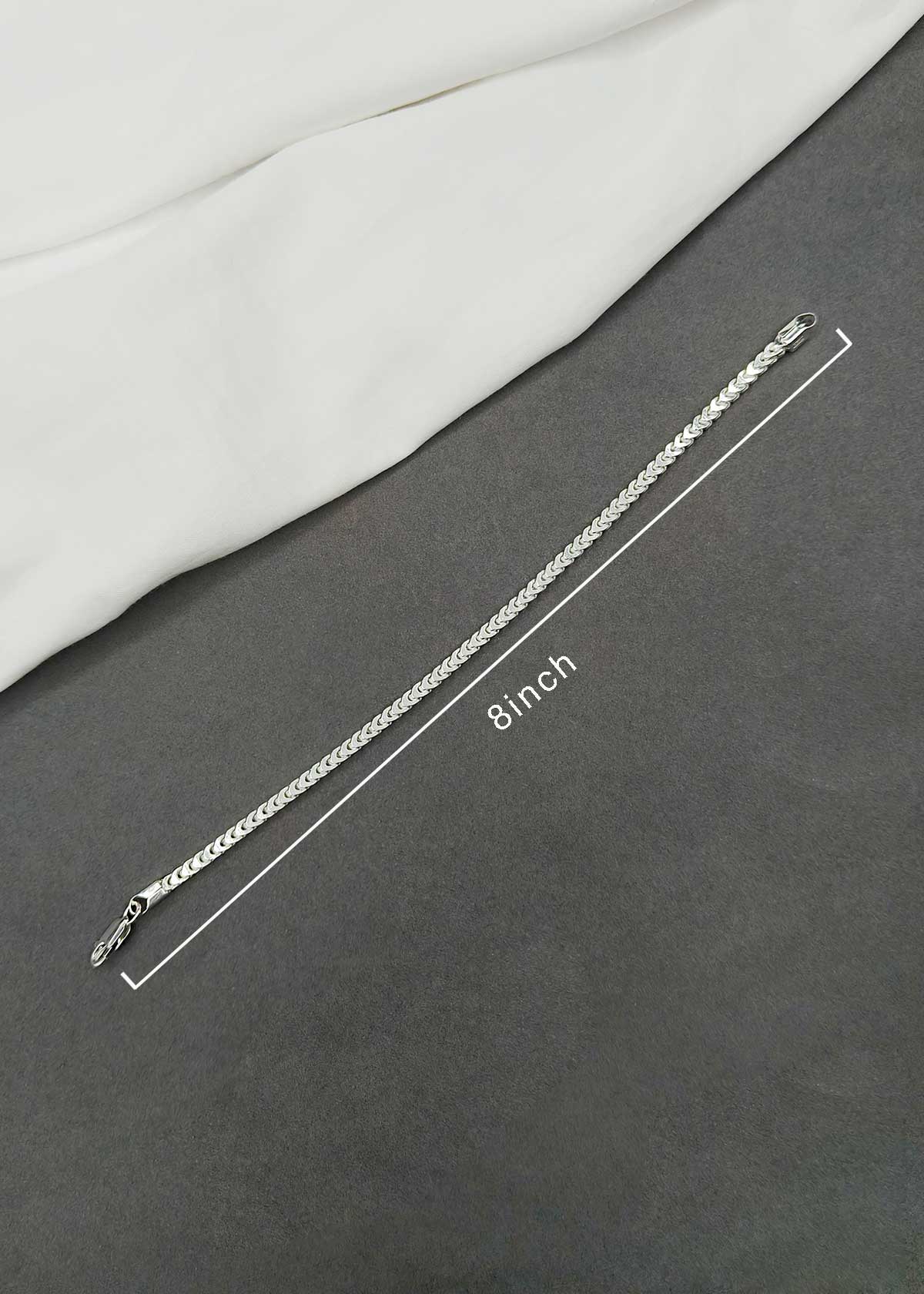 92.5 Sterling Silver Sleek Link Men's Loose Bracelet