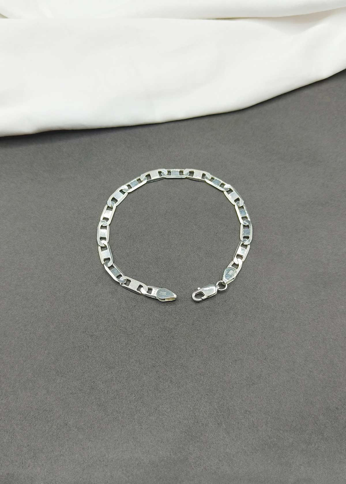 92.5 Sterling Silver Mariner-Link Men's Loose Bracelet